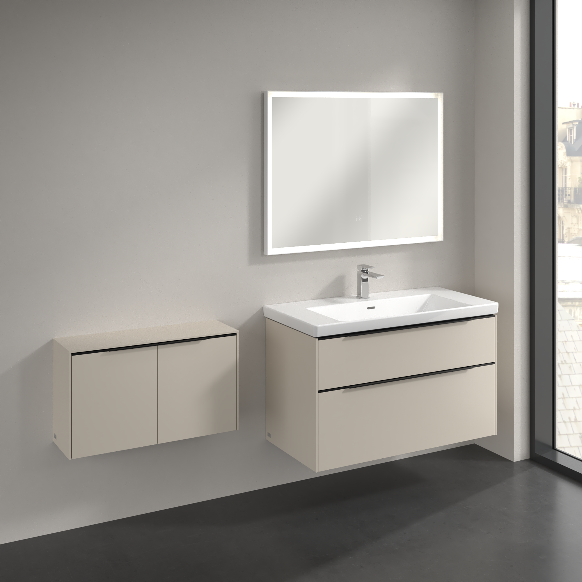 Subway 3.0 Sideboard, 2 doors, 728x423x240mm, Body: Cashmere Grey, Front: Cashmere Grey