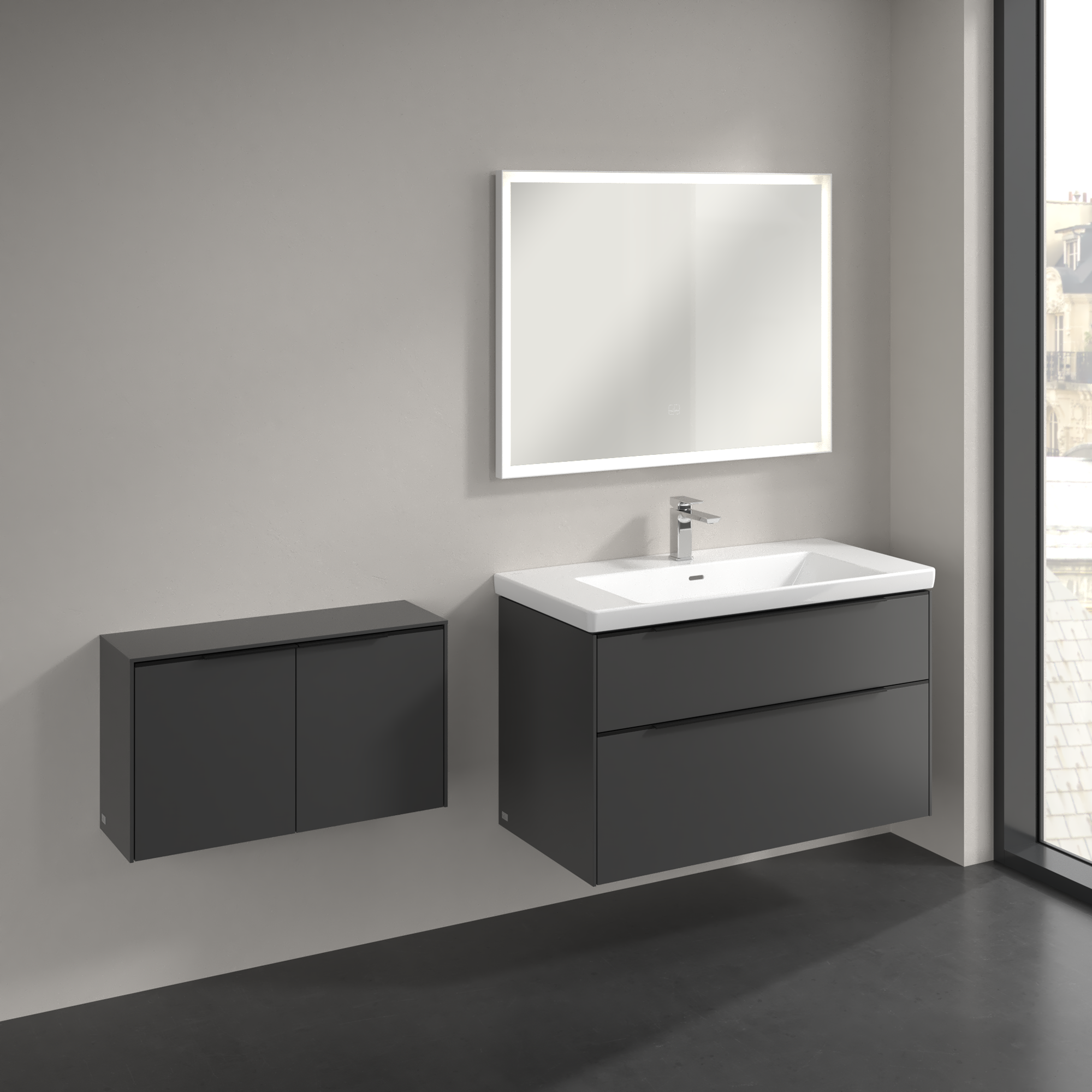 Subway 3.0 Sideboard, 2 doors, 728x423x240mm, Body: Graphite, Front: Graphite