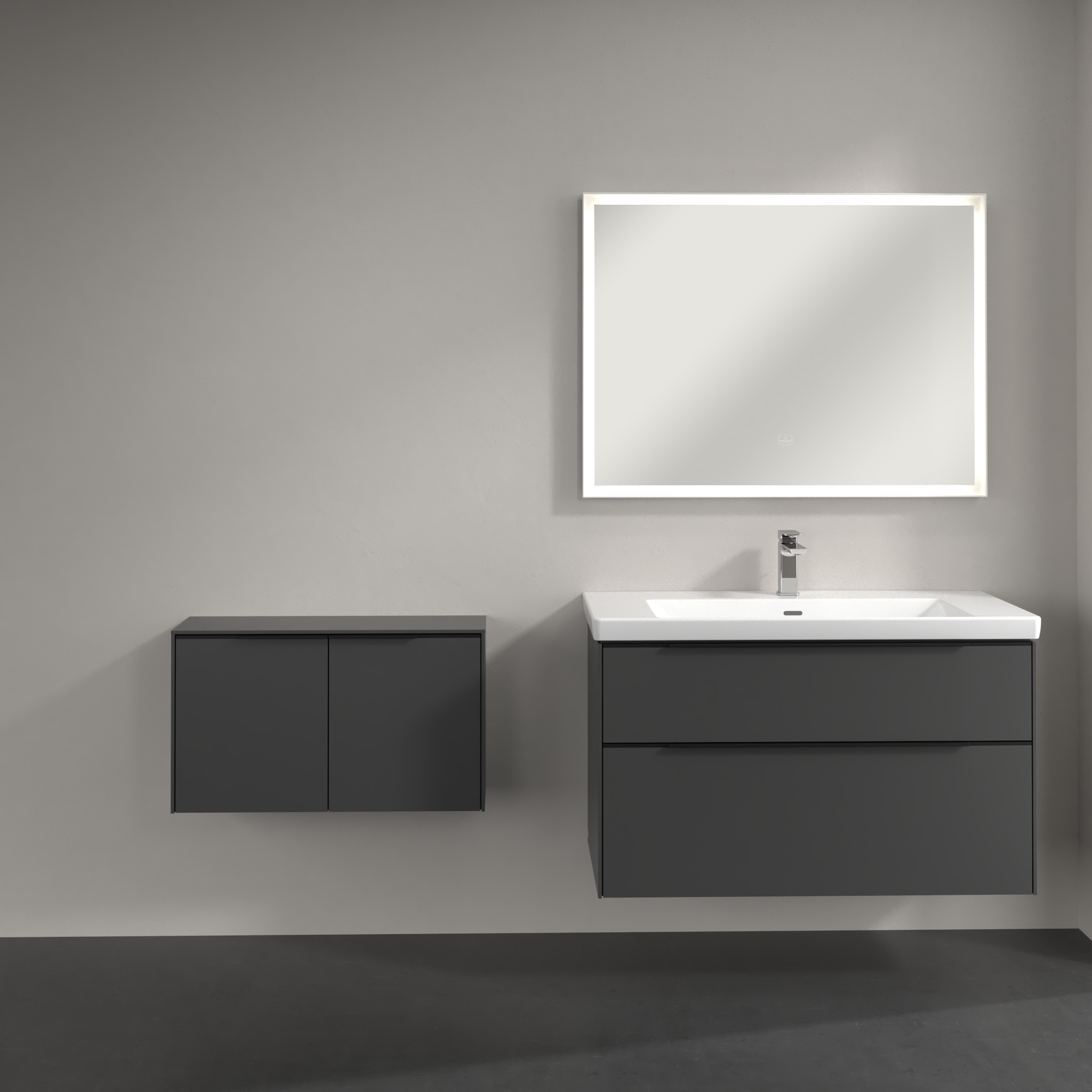 Subway 3.0 Sideboard, 2 doors, 728x423x240mm, Body: Graphite, Front: Graphite