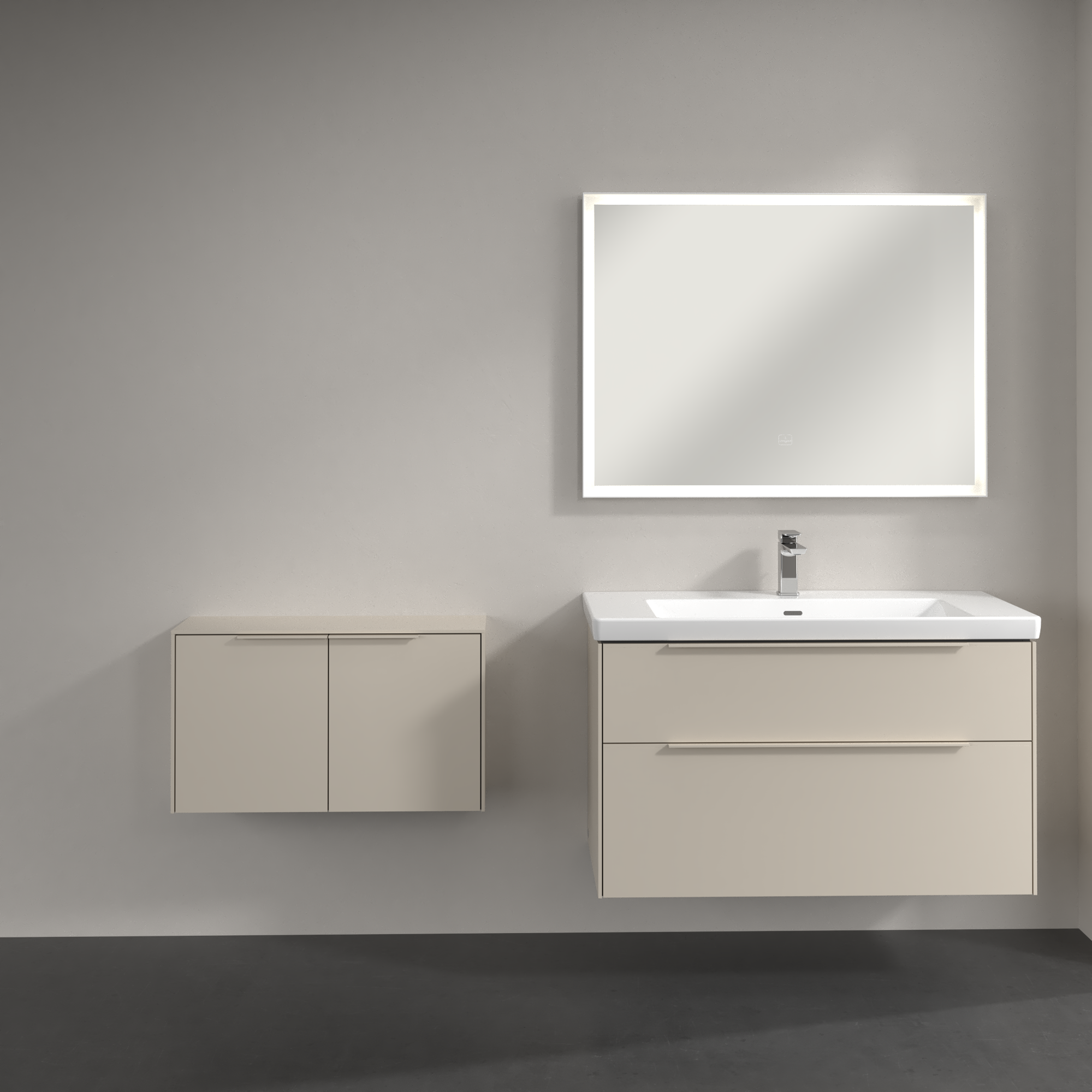 Subway 3.0 Sideboard, 2 doors, 728x423x240mm, Body: Cashmere Grey, Front: Cashmere Grey