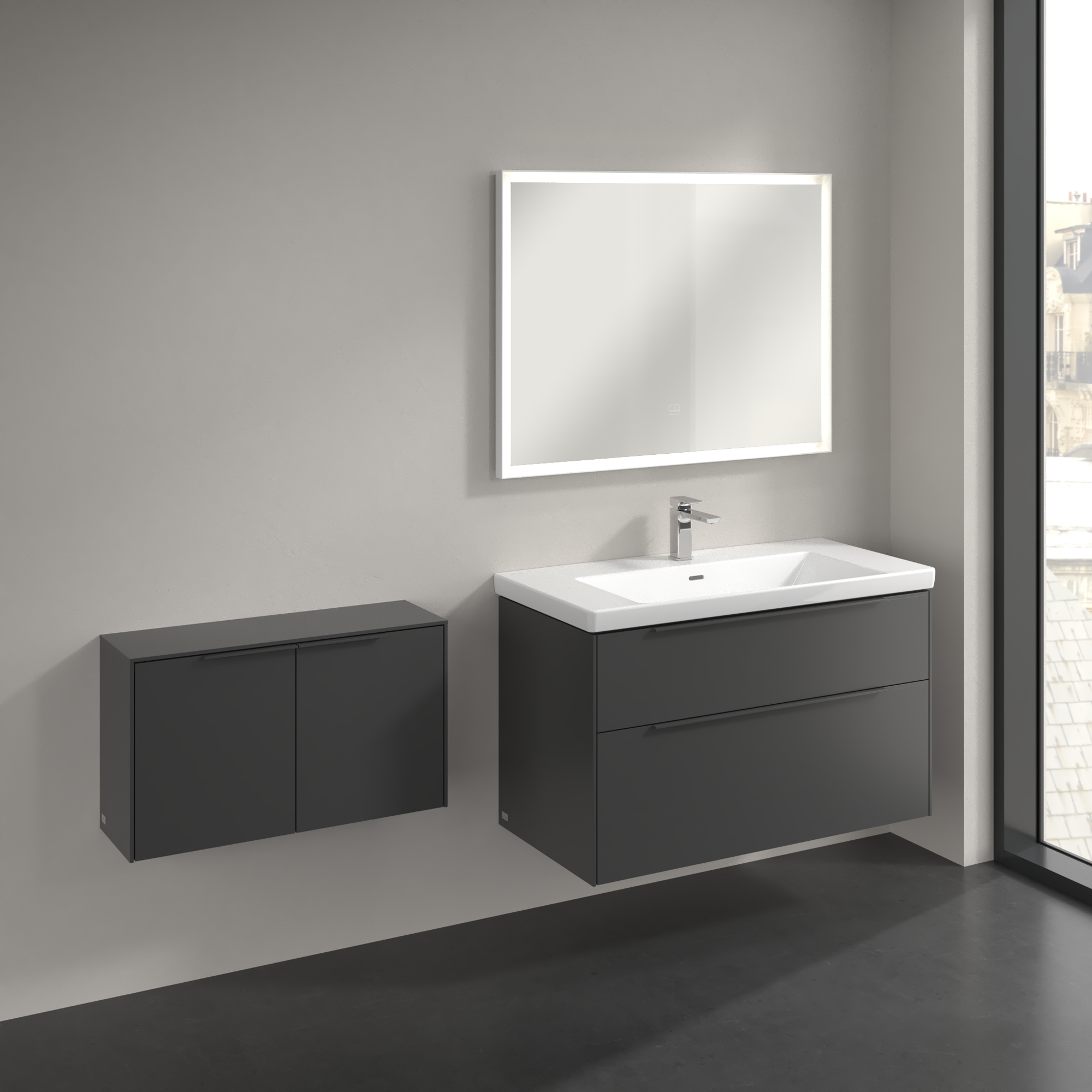 Subway 3.0 Sideboard, 2 doors, 728x423x240mm, Body: Graphite, Front: Graphite