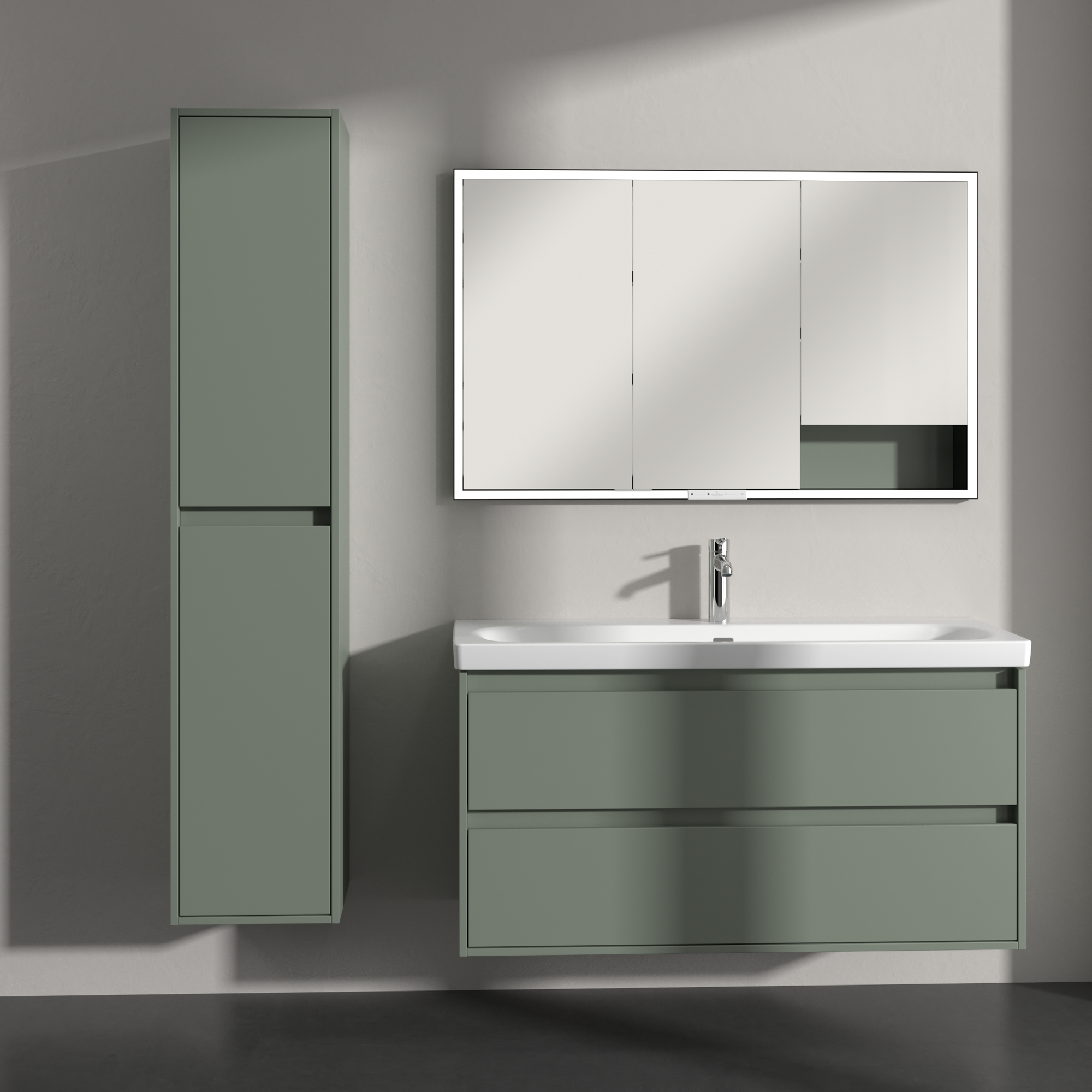 Skyla Hochschrank, 2 Türen, 350x1700x349mm, Korpus: Soft Green, Front: Soft Green