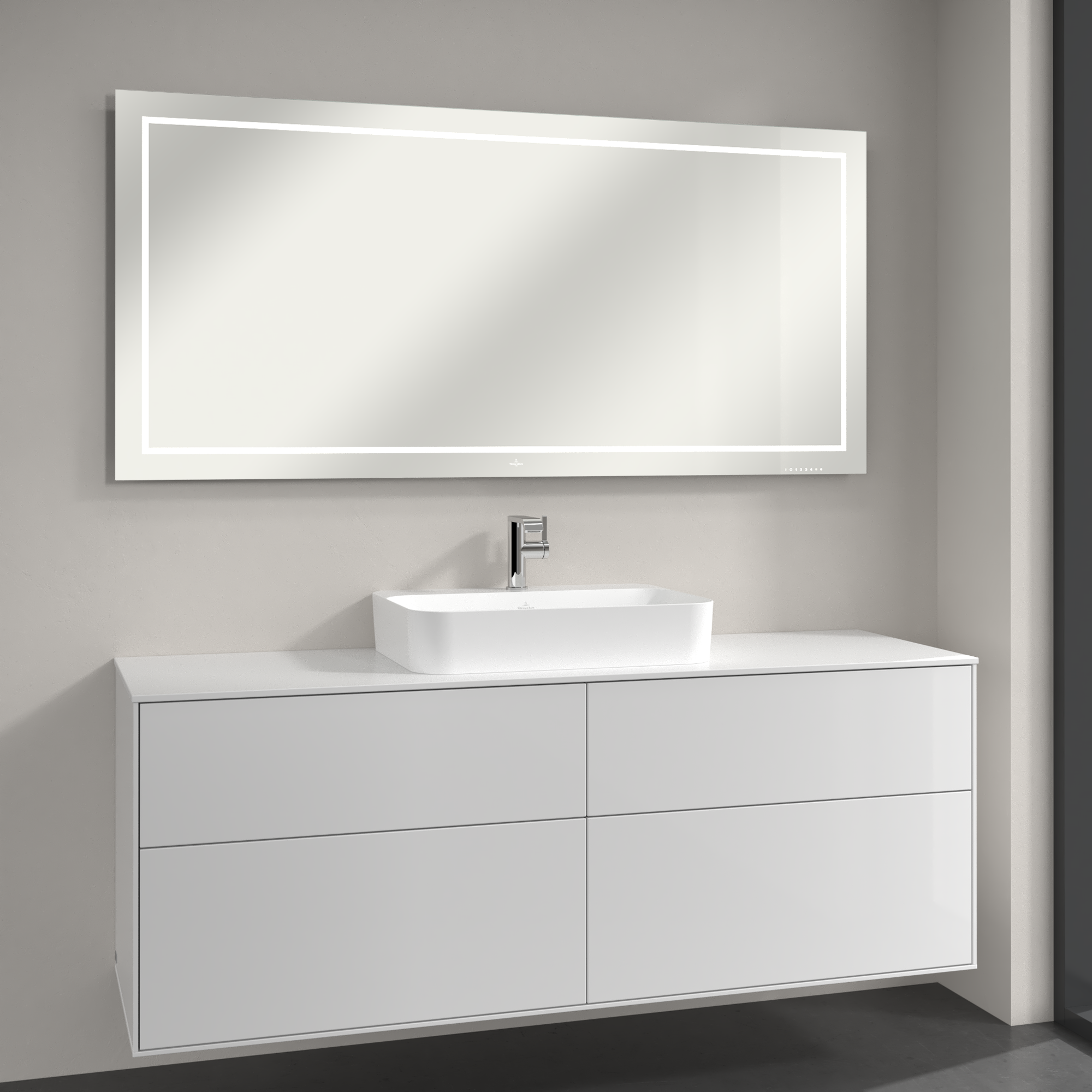 Finion Miroir, avec éclairage, 1600x750x45mm