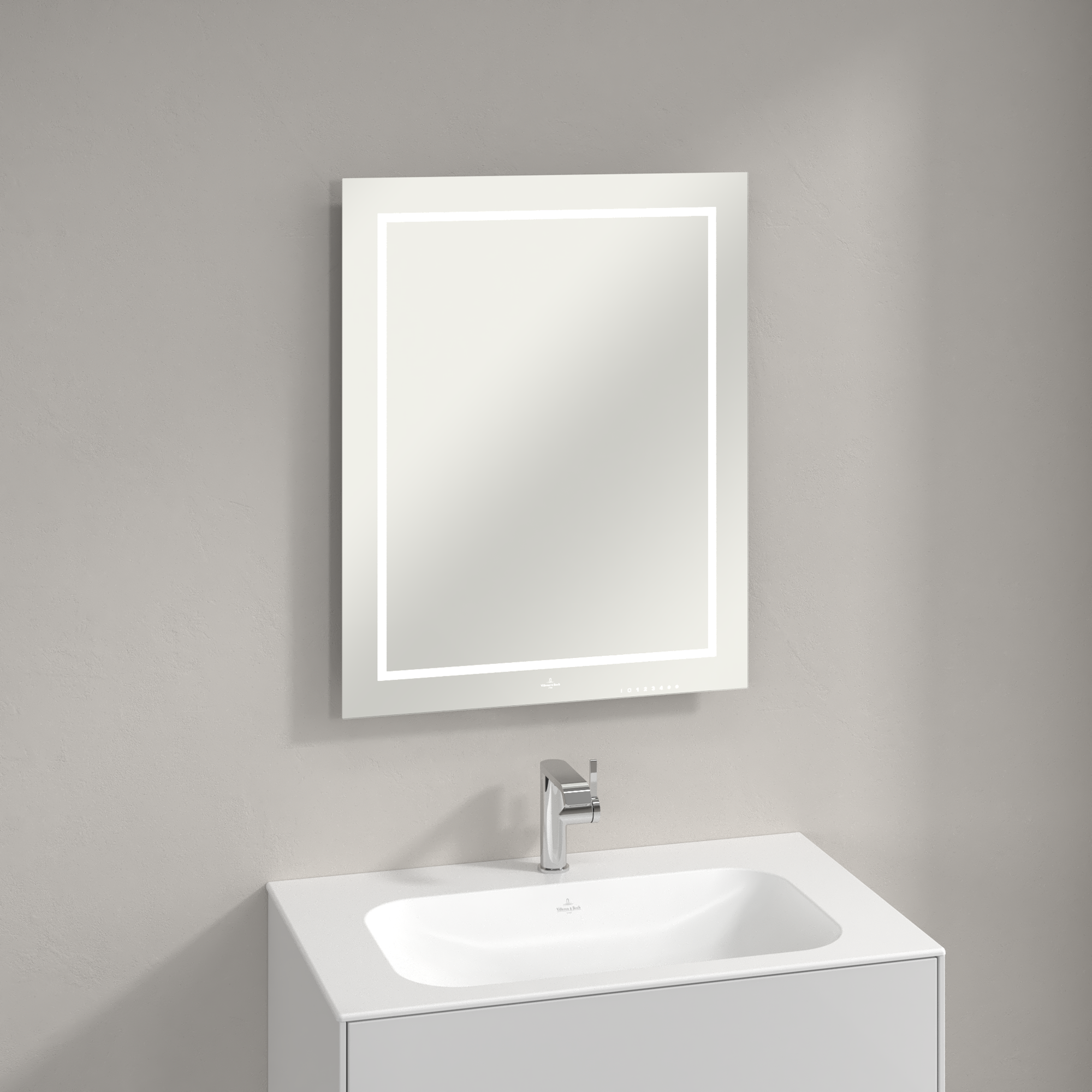 Finion Spiegel, met verlichting, 600x750x45mm