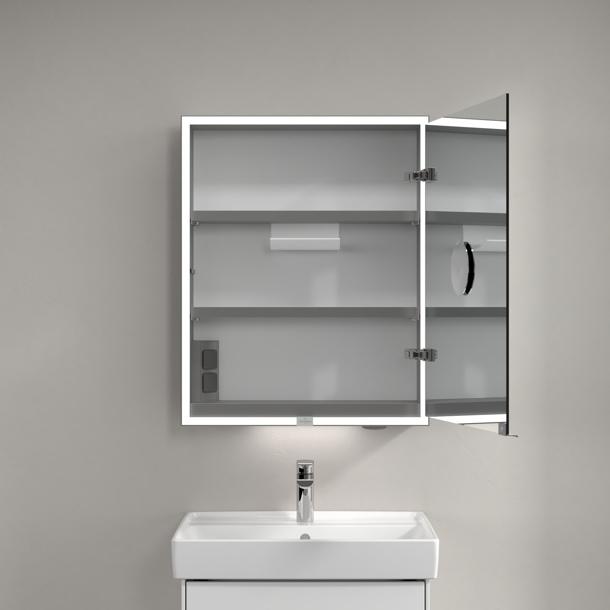 My View Now Armoire de toilette en saillie, avec éclairage, 600x750x168mm