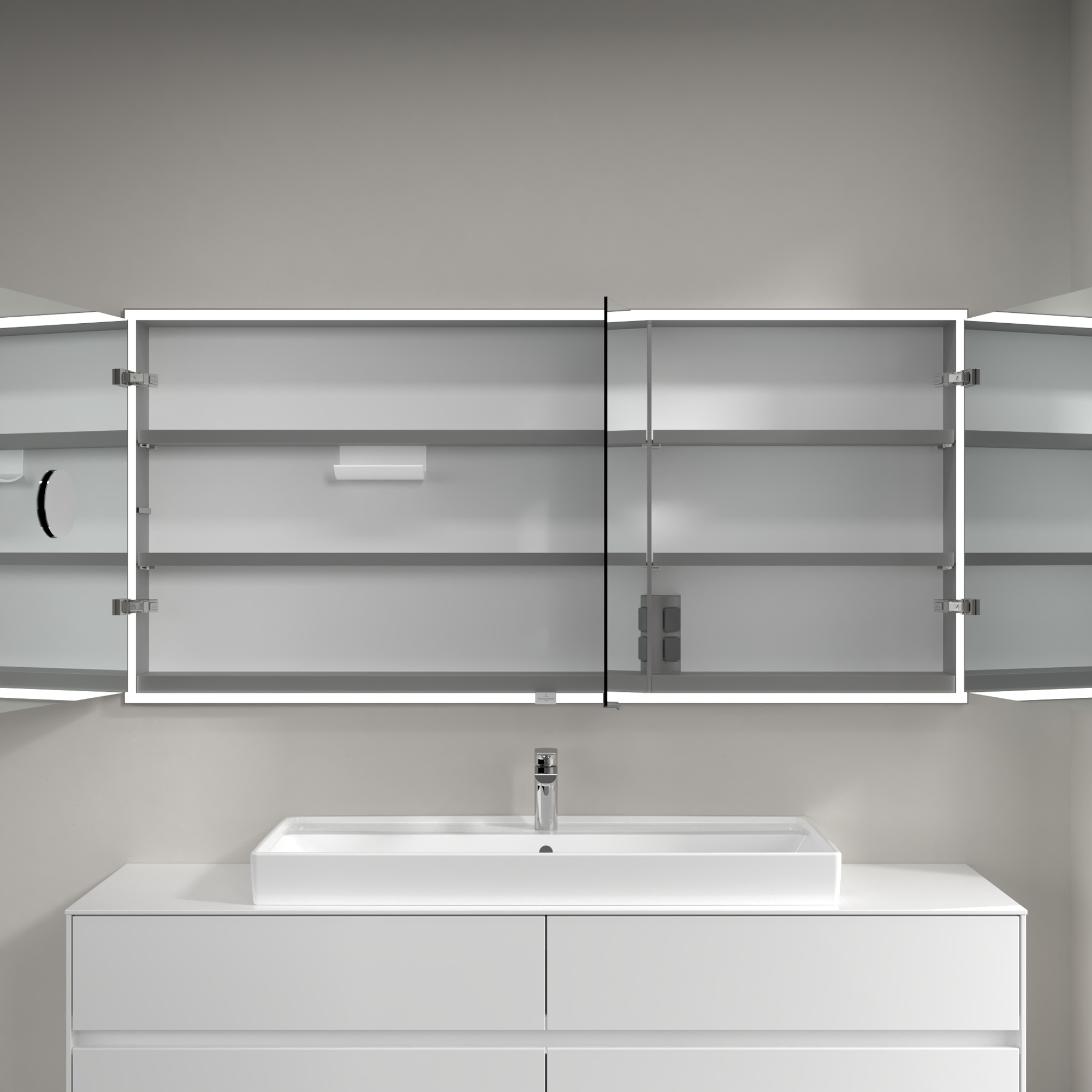 My View Now Inbouw-spiegelkast, met verlichting, 1600x750x168mm