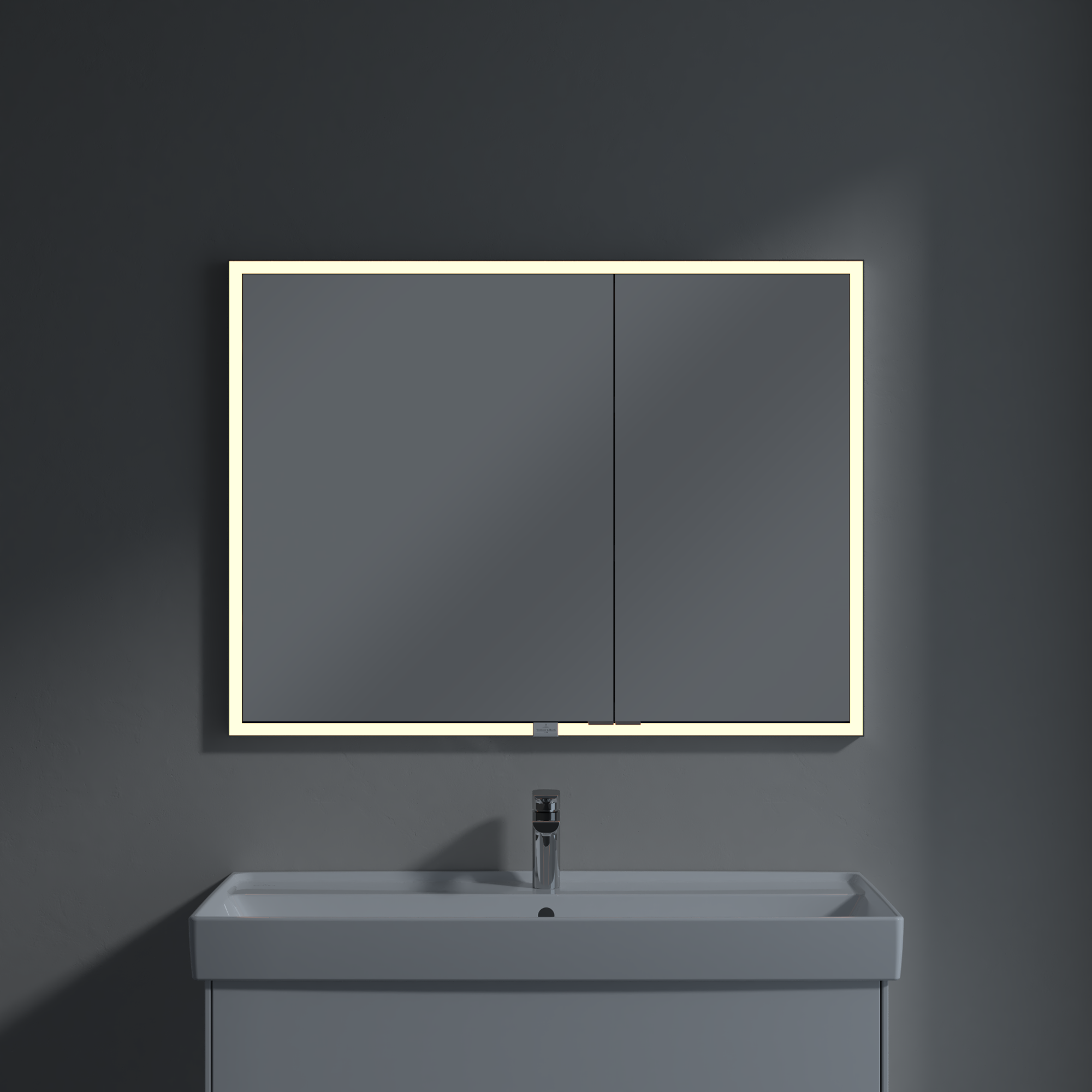 My View Now Built-in mirror cabinet, with lighting, 1000x750x168mm