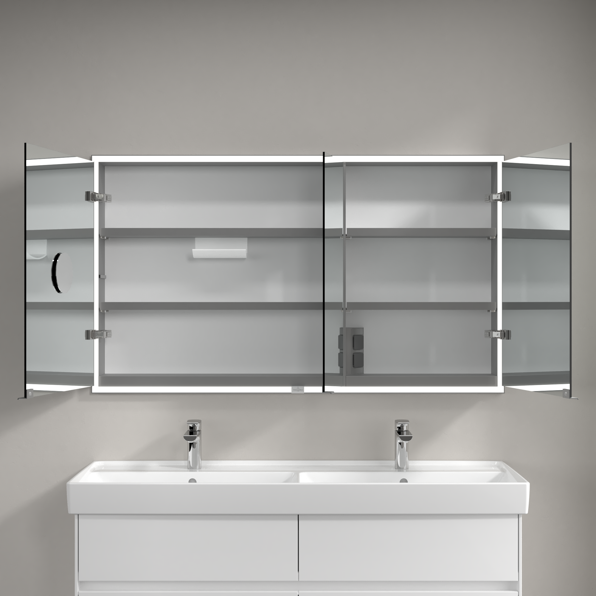 My View Now Inbouw-spiegelkast, met verlichting, 1300x750x168mm