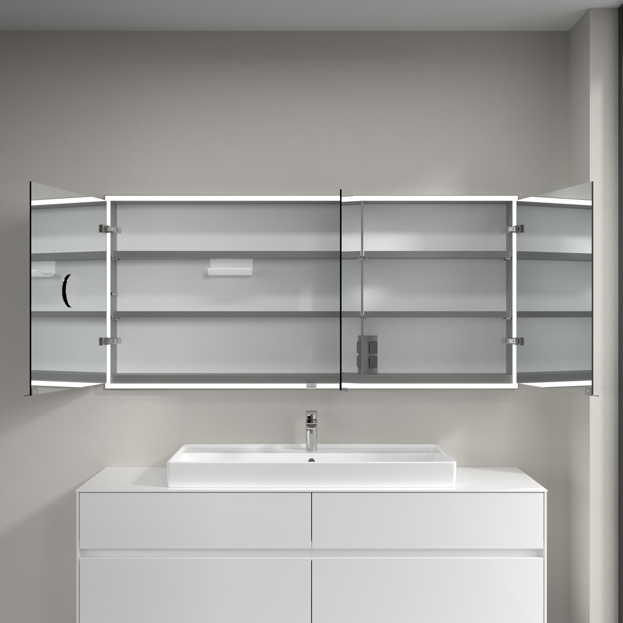 My View Now Einbau-Spiegelschrank, mit Beleuchtung, 1600x750x168mm