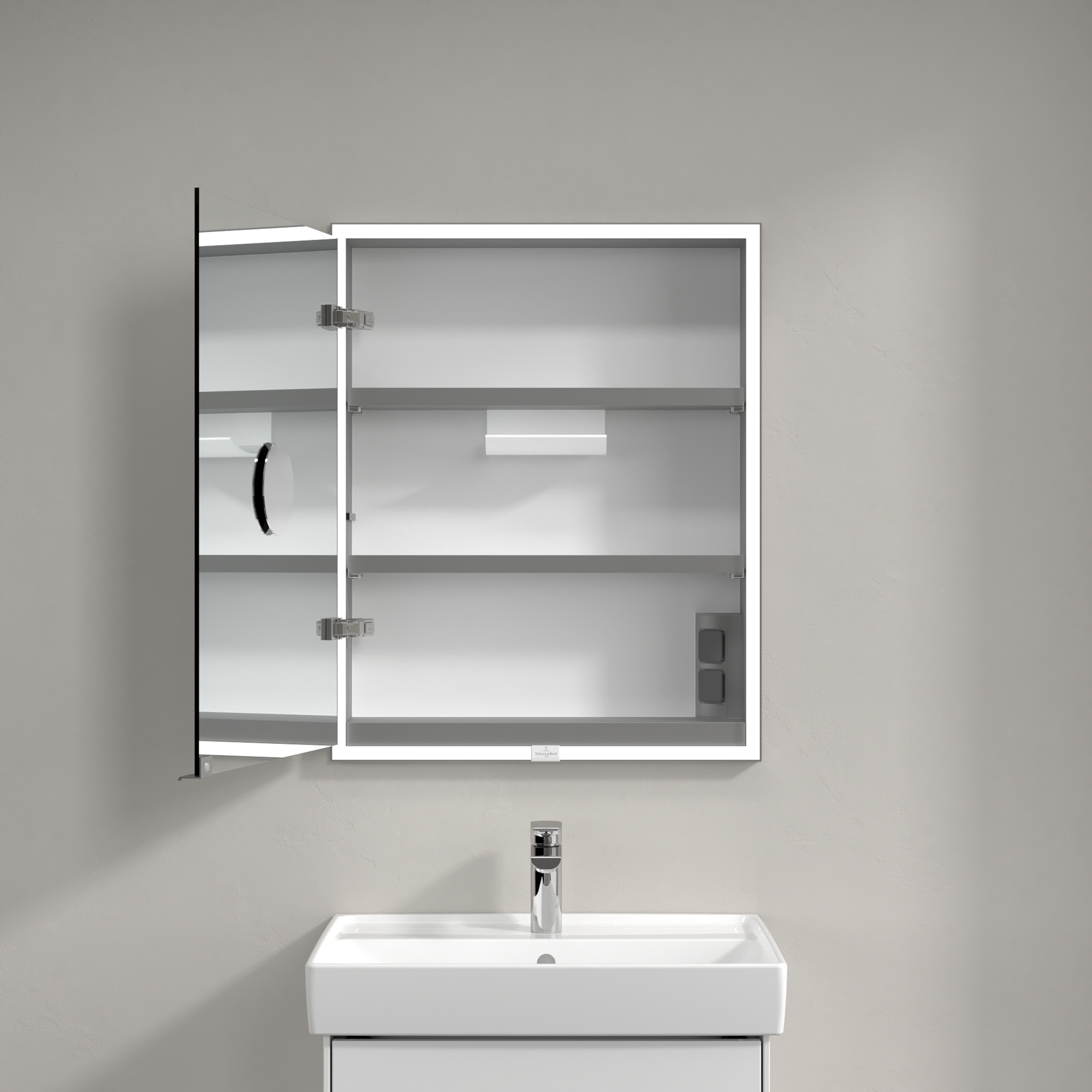 My View Now Built-in mirror cabinet, with lighting, 600x750x168mm