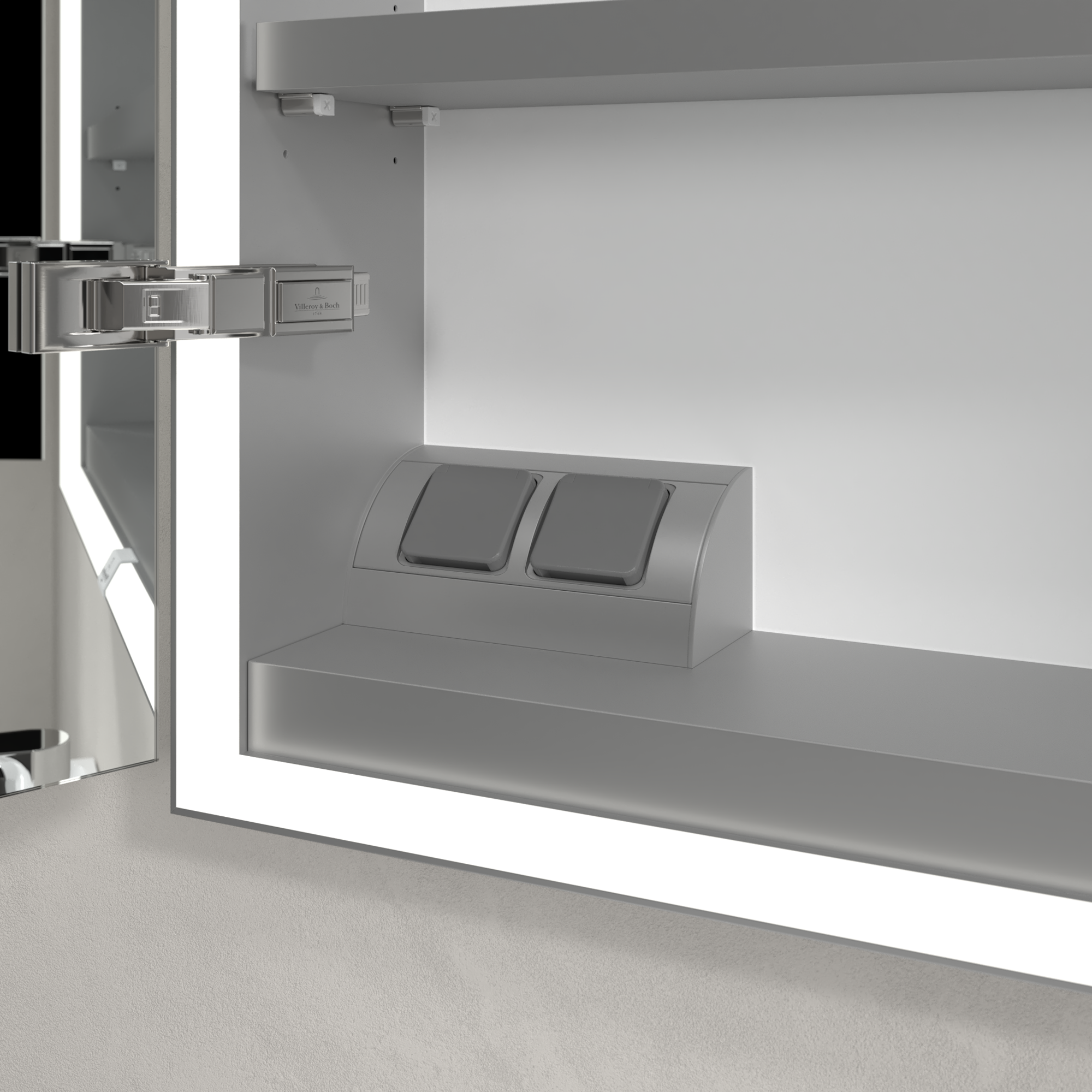 My View Now Built-in mirror cabinet, with lighting, 800x750x168mm