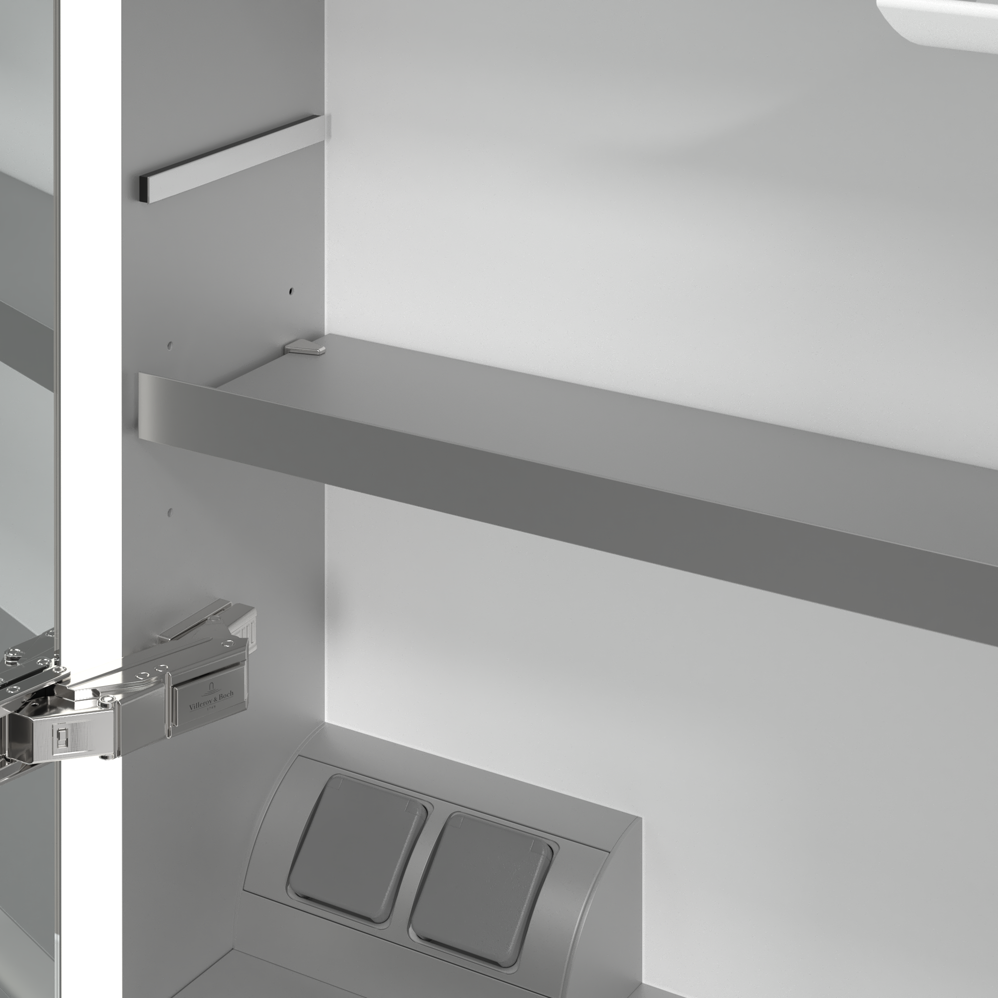 My View Now Built-in mirror cabinet, with lighting, 800x750x168mm