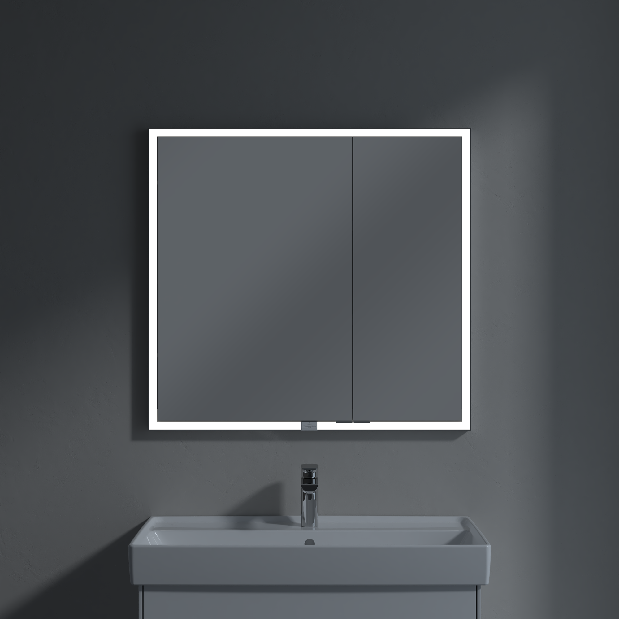 My View Now Built-in mirror cabinet, with lighting, 800x750x168mm