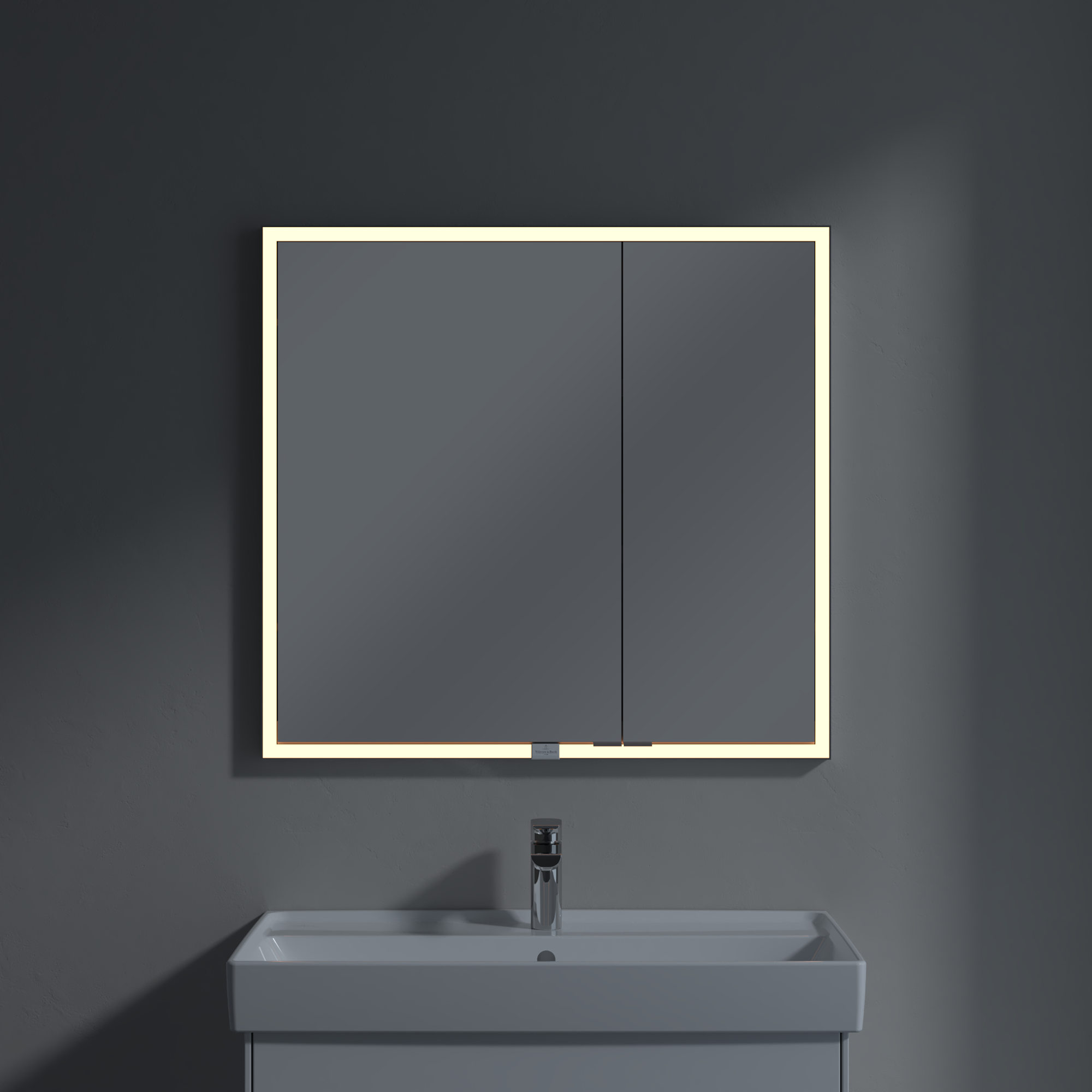 My View Now Built-in mirror cabinet, with lighting, 800x750x168mm
