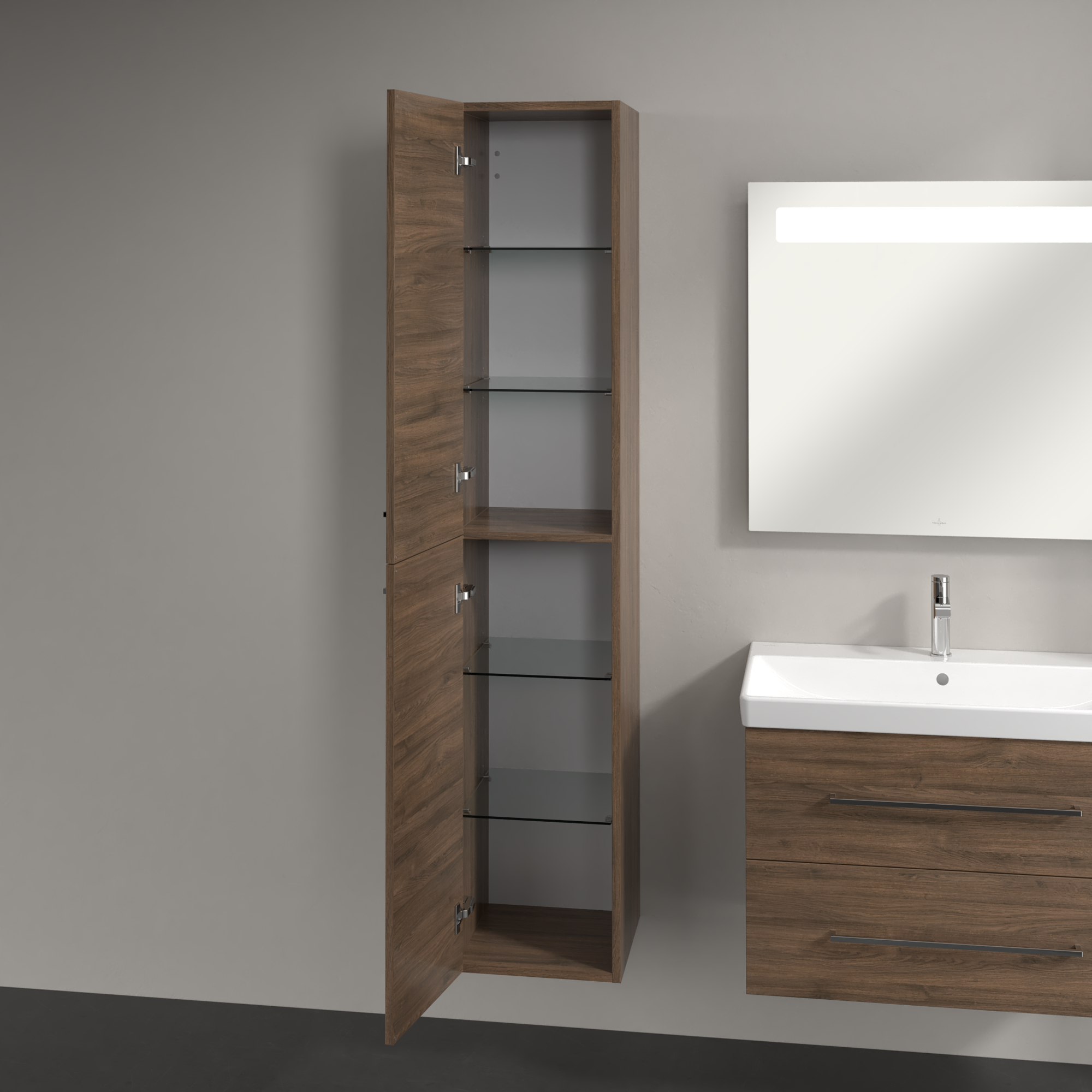 Avento Hoge kast, 2 deuren, 350x1760x372mm, Corpus: Arizona Oak, Front: Arizona Oak