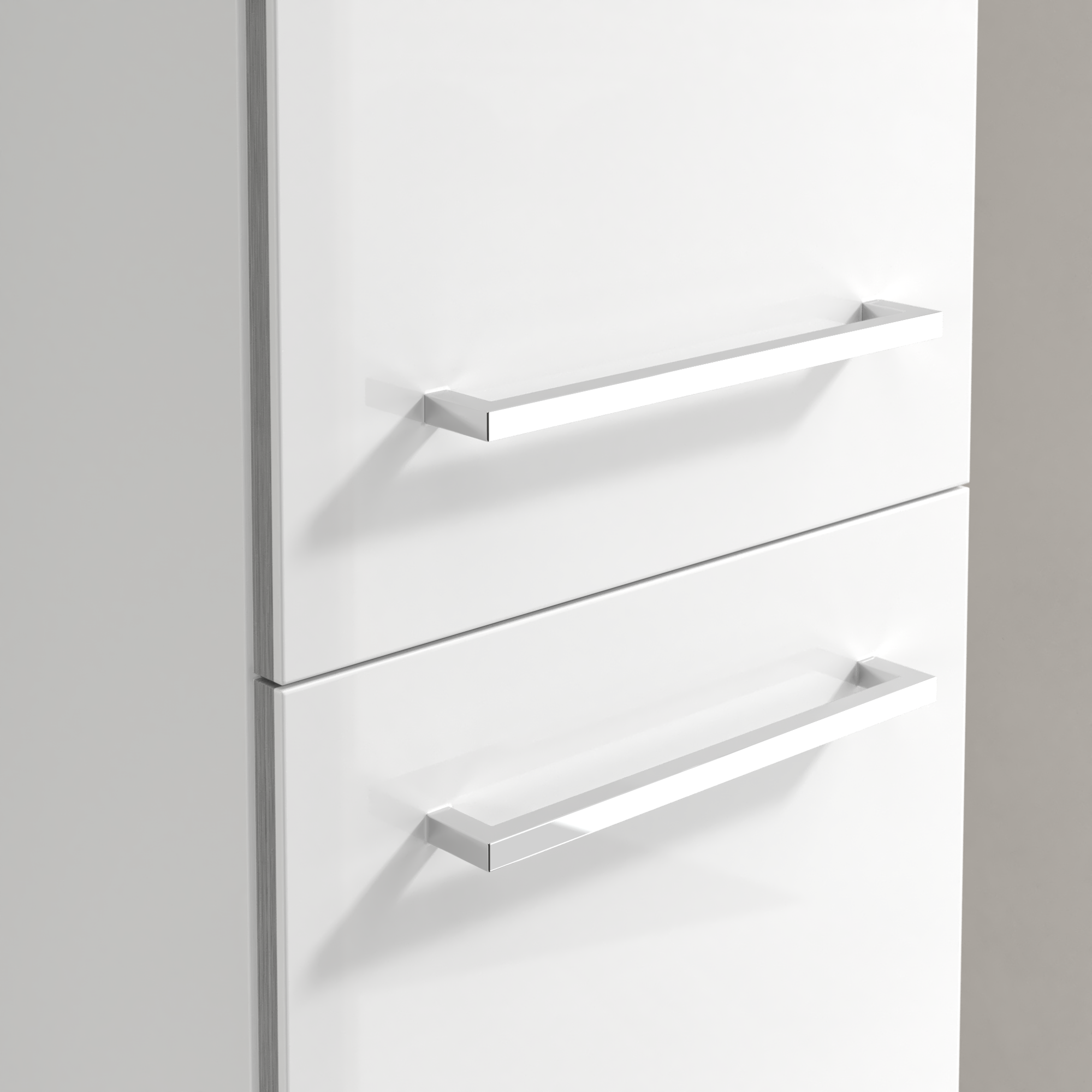 Avento Tall cabinet, 2 doors, 350x1760x372mm, Body: Crystal White, Front: Crystal White