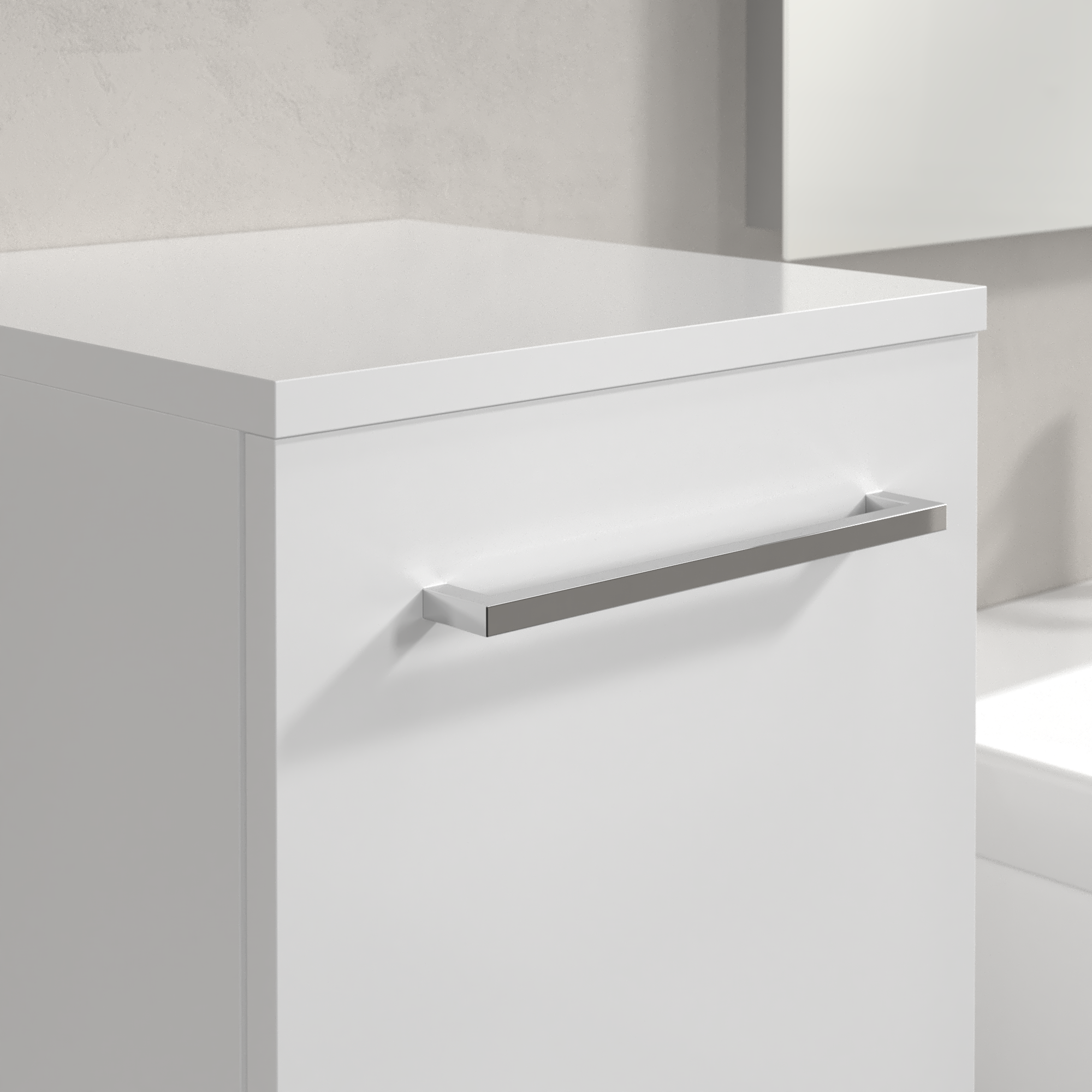 Avento Zijkast, 1 deur, 350x890x373mm, Corpus: Brilliant White, Front: Brilliant White