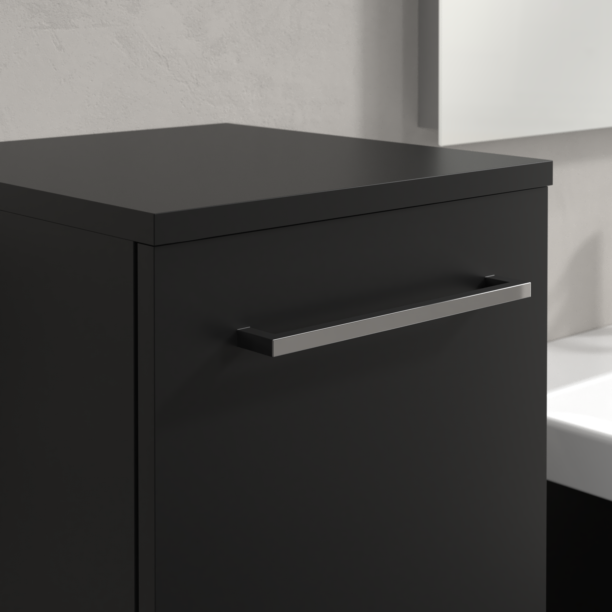 Avento Zijkast, 1 deur, 350x890x373mm, Corpus: Volcano Black, Front: Volcano Black