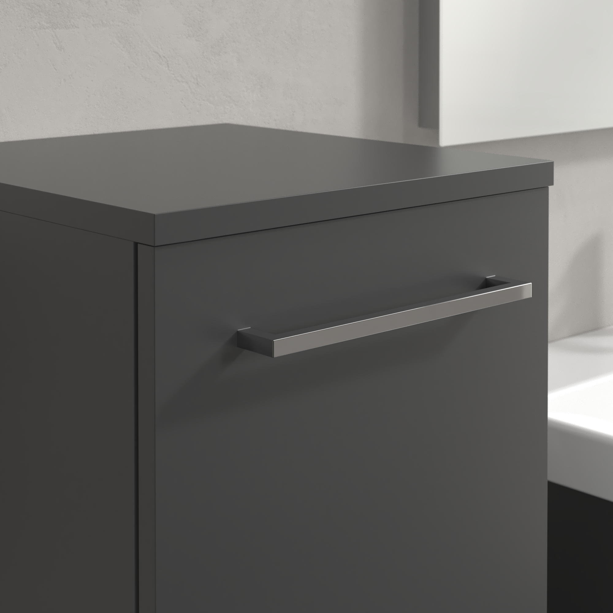 Avento Side cabinet, 1 door, 350x890x373mm, Body: Graphite, Front: Graphite