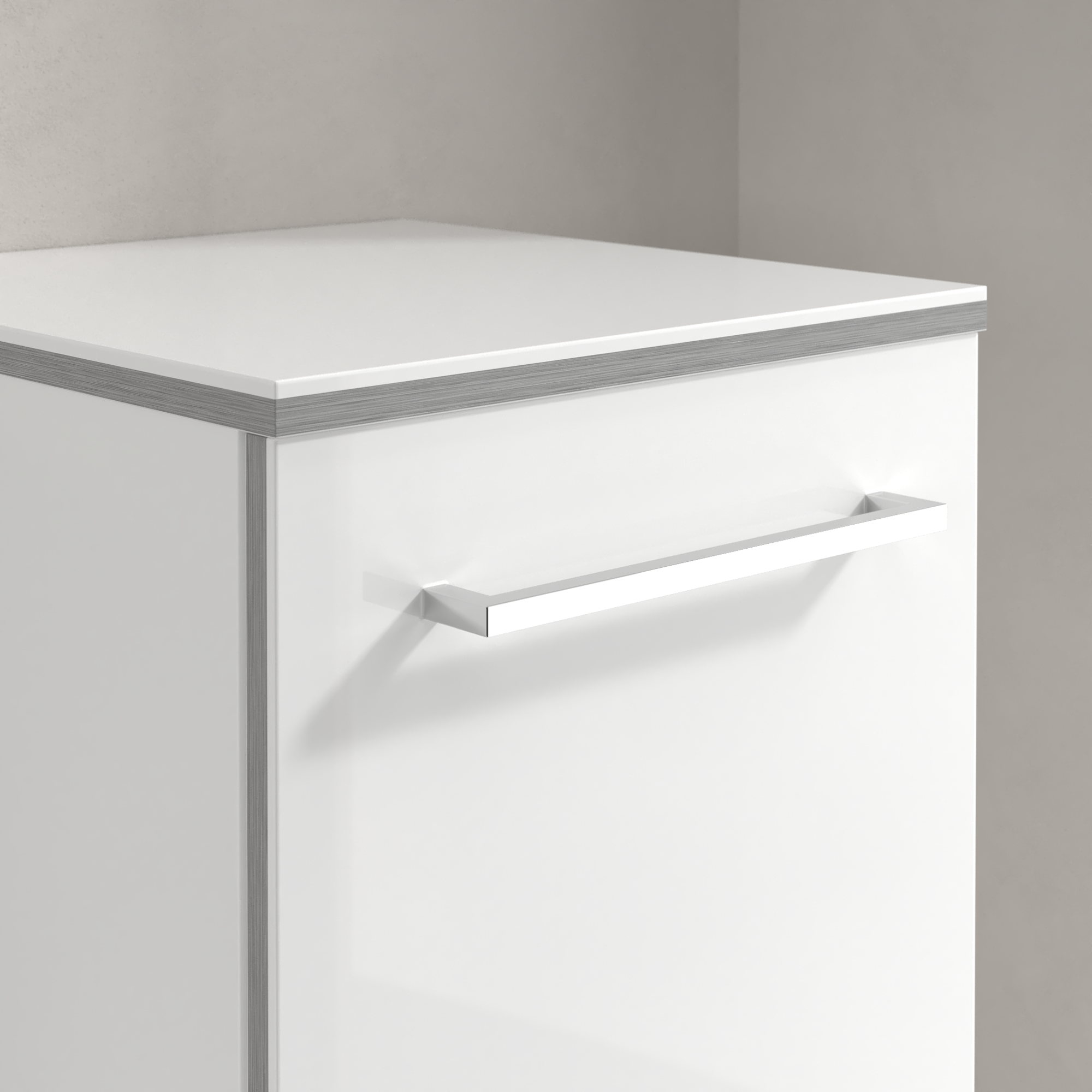 Avento Side cabinet, 1 door, 350x890x373mm, Body: Crystal White, Front: Crystal White