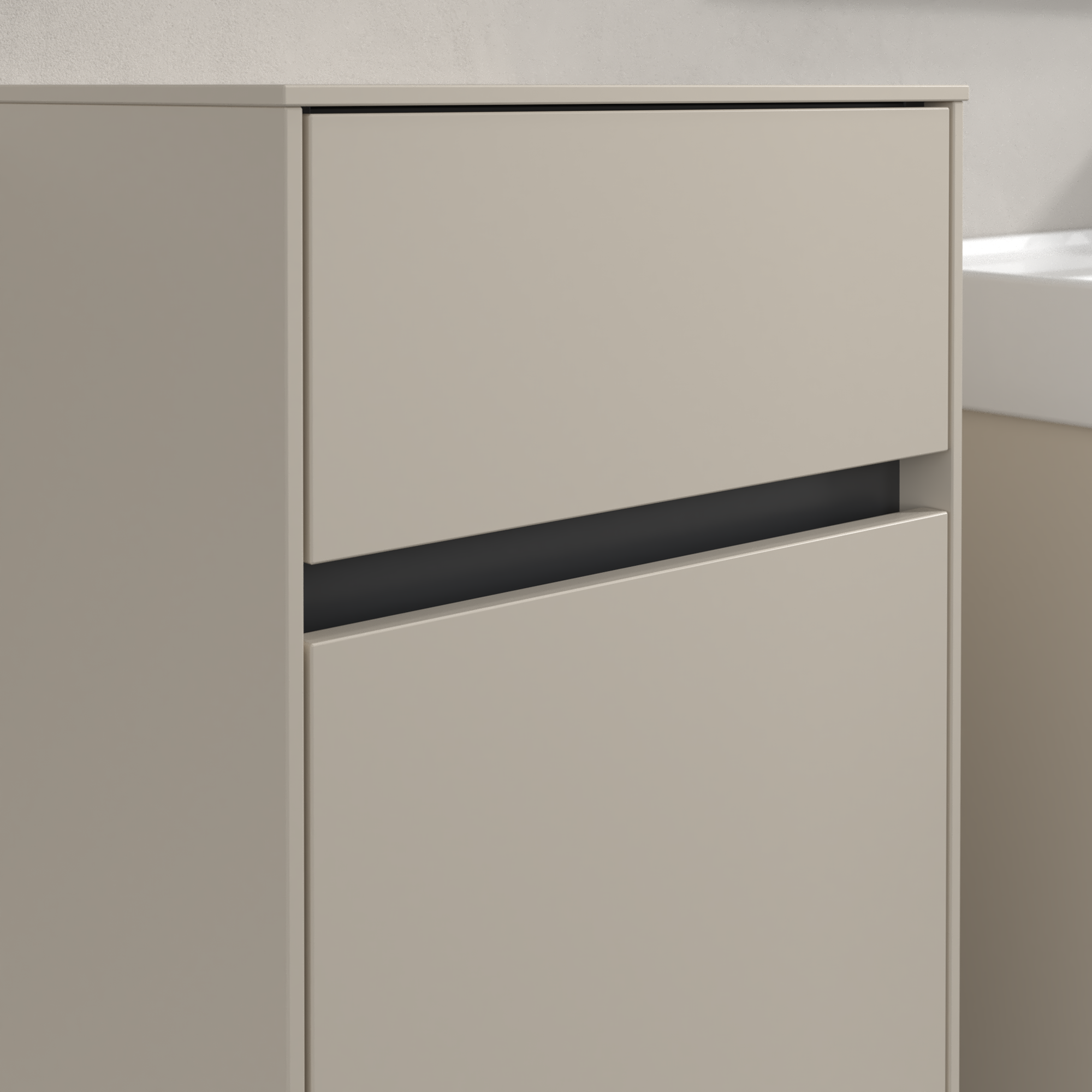 Collaro Szafka boczna, 1 drzwi, 1 szuflada, 404x748x349mm, Korpus: Cashmere Grey, Front: Cashmere Grey