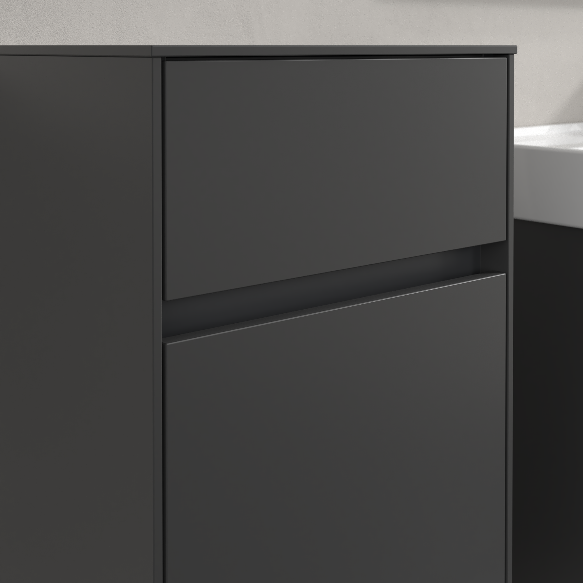 Collaro Szafka boczna, 1 drzwi, 1 szuflada, 404x748x349mm, Korpus: Graphite, Front: Graphite