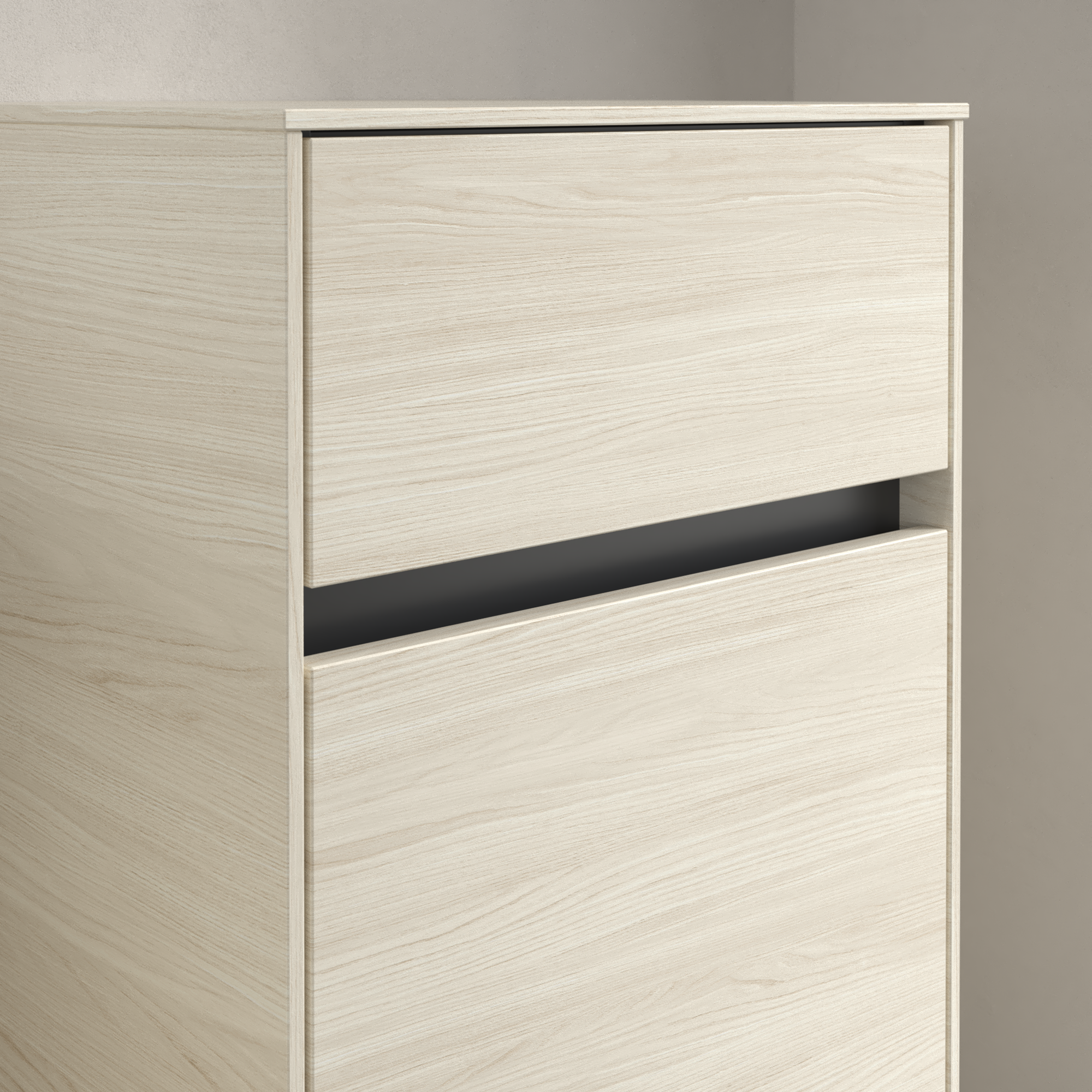 Collaro Side cabinet, 1 door, 1 drawer, 404x748x349mm, Body: White Oak, Front: White Oak