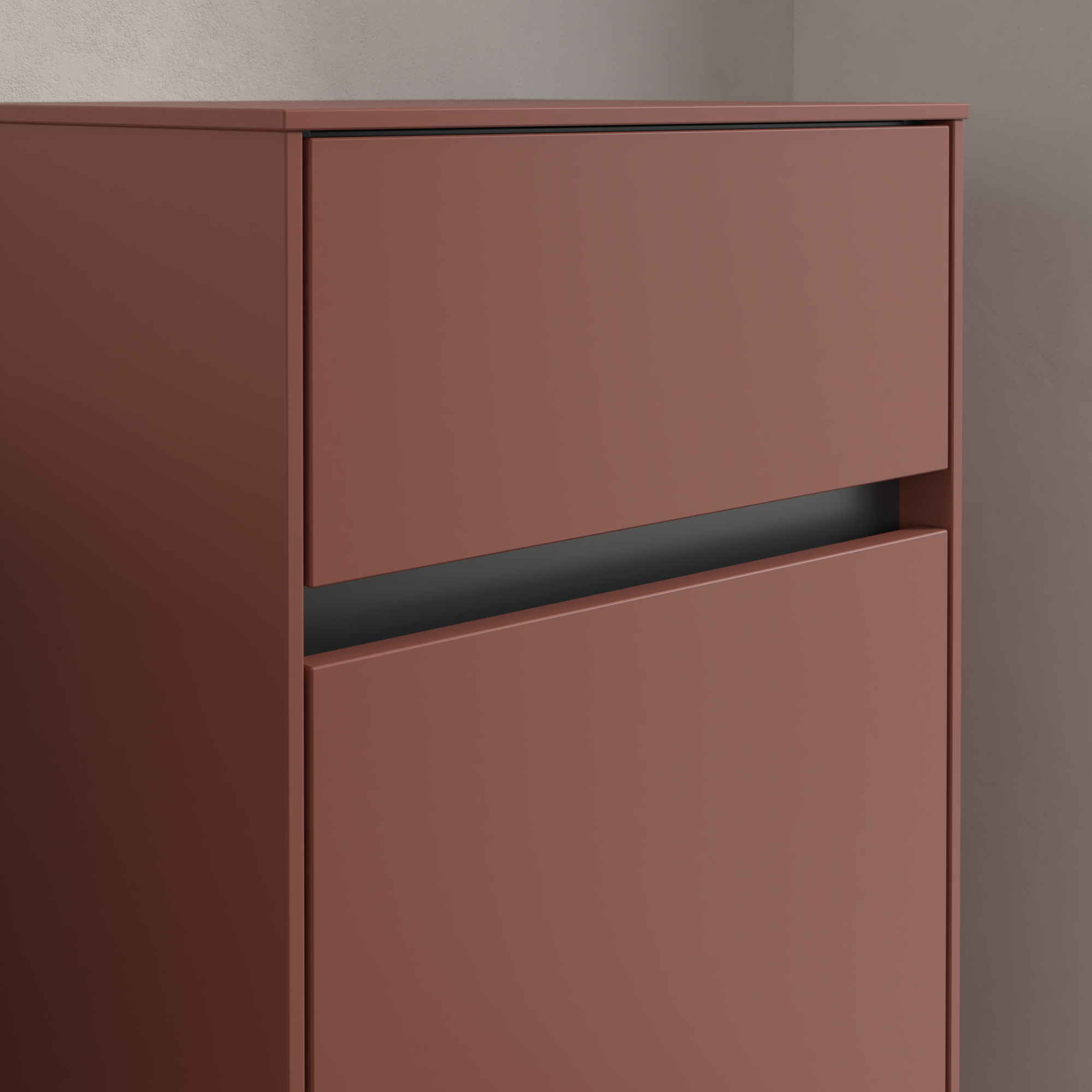 Collaro Side cabinet, 1 door, 1 drawer, 404x748x349mm, Body: Wine Red, Front: Wine Red