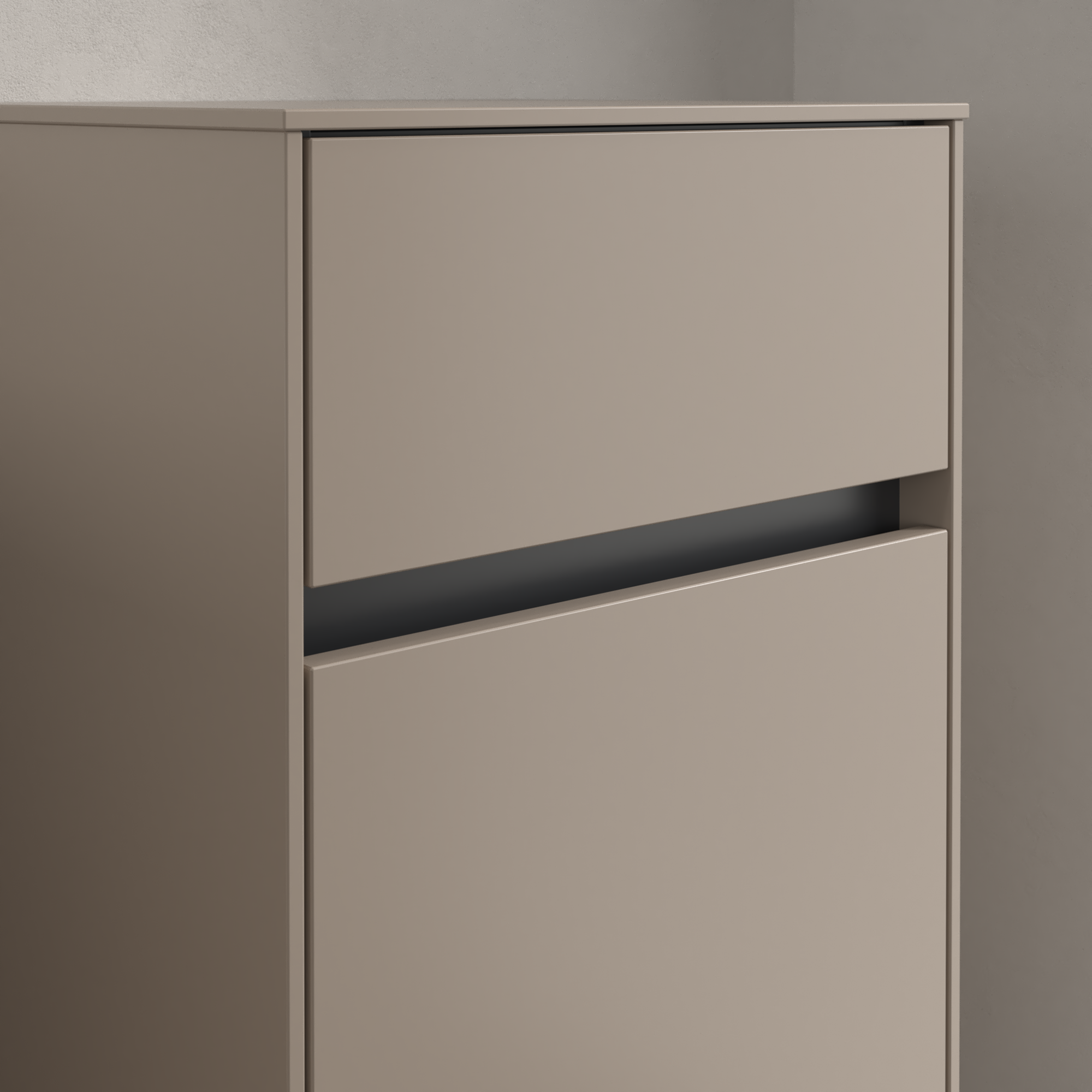 Collaro Side cabinet, 1 door, 1 drawer, 404x748x349mm, Body: Taupe, Front: Taupe