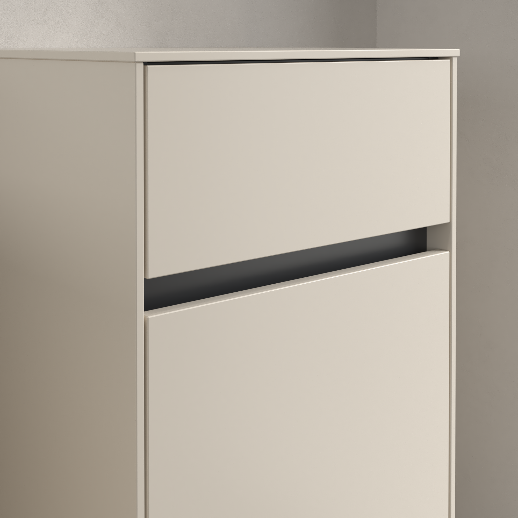 Collaro Szafka boczna, 1 drzwi, 1 szuflada, 404x748x349mm, Korpus: Cashmere Grey, Front: Cashmere Grey