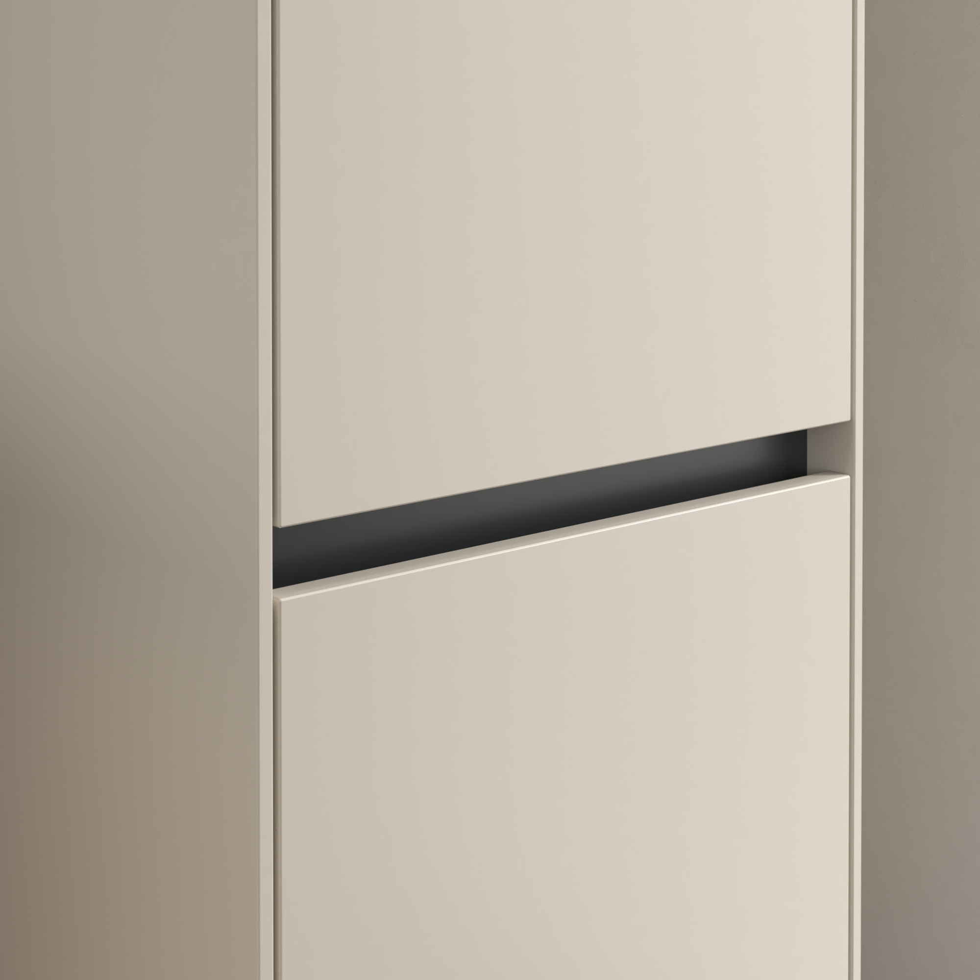 Collaro Tall cabinet, 2 doors, 404x1538x349mm, Body: Cashmere Grey, Front: Cashmere Grey