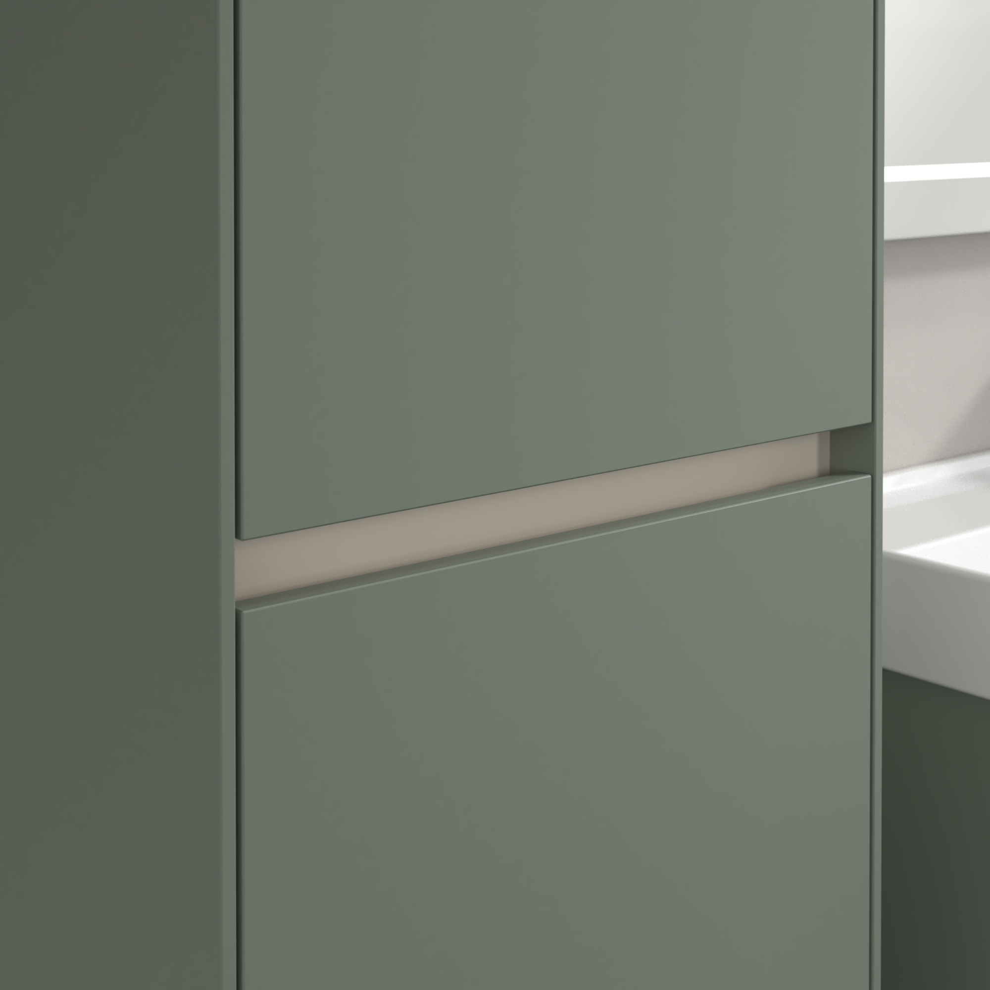 Collaro Hochschrank, 2 Türen, 454x1538x347mm, Korpus: Soft Green, Front: Soft Green