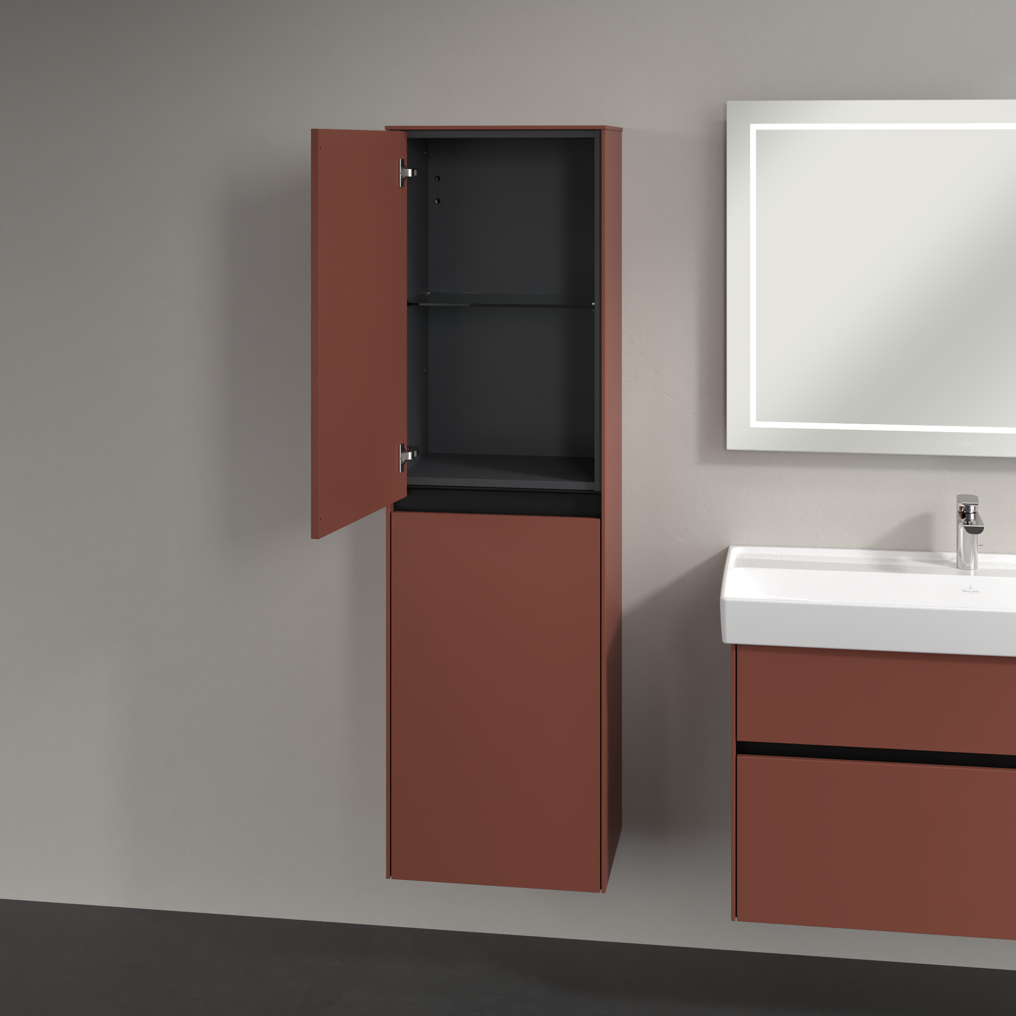 Collaro Armadio a colonna, 2 ante, 454x1538x347mm, Corpo: Wine Red, Fronte: Wine Red