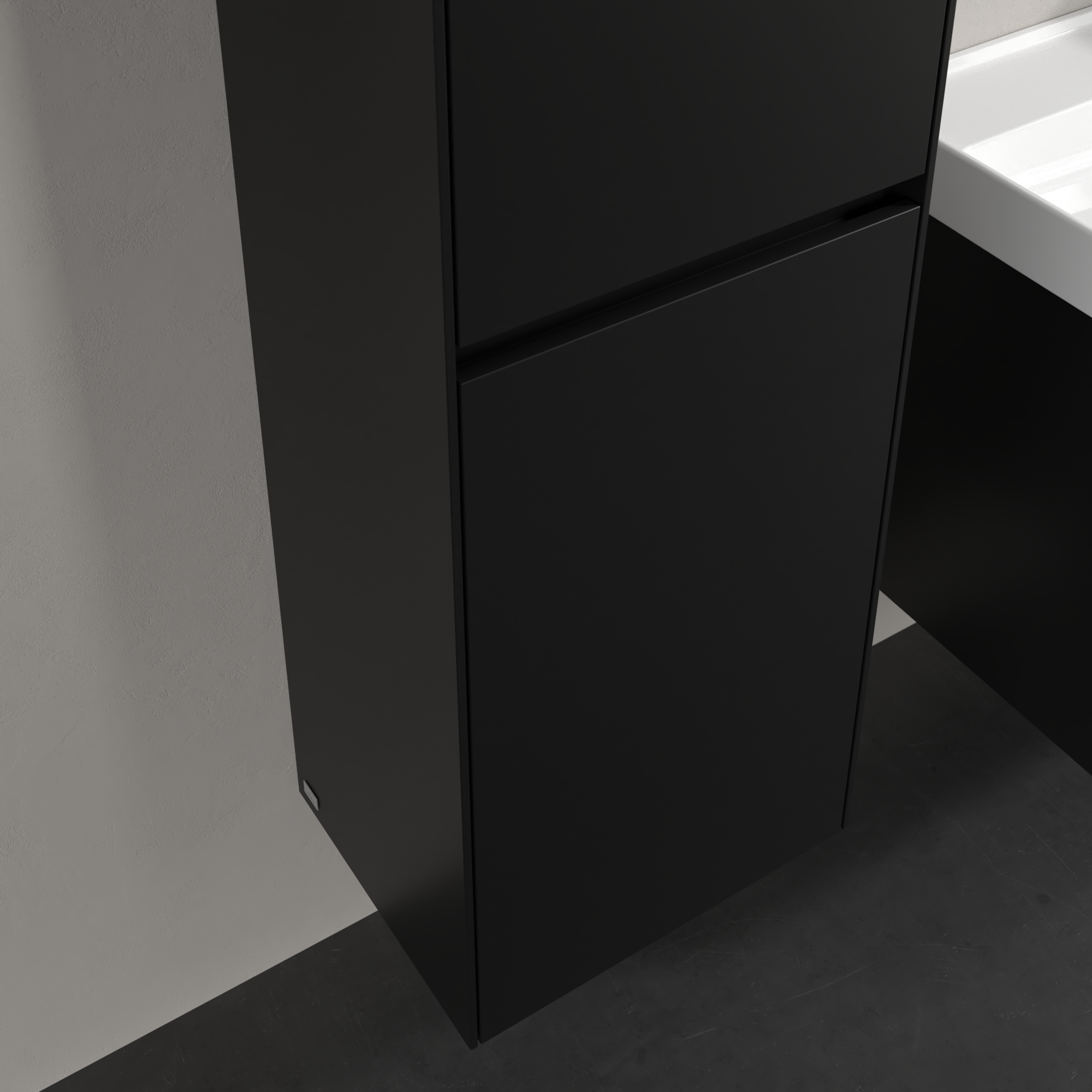 Collaro Tall cabinet, 2 doors, 454x1538x347mm, Body: Volcano Black, Front: Volcano Black