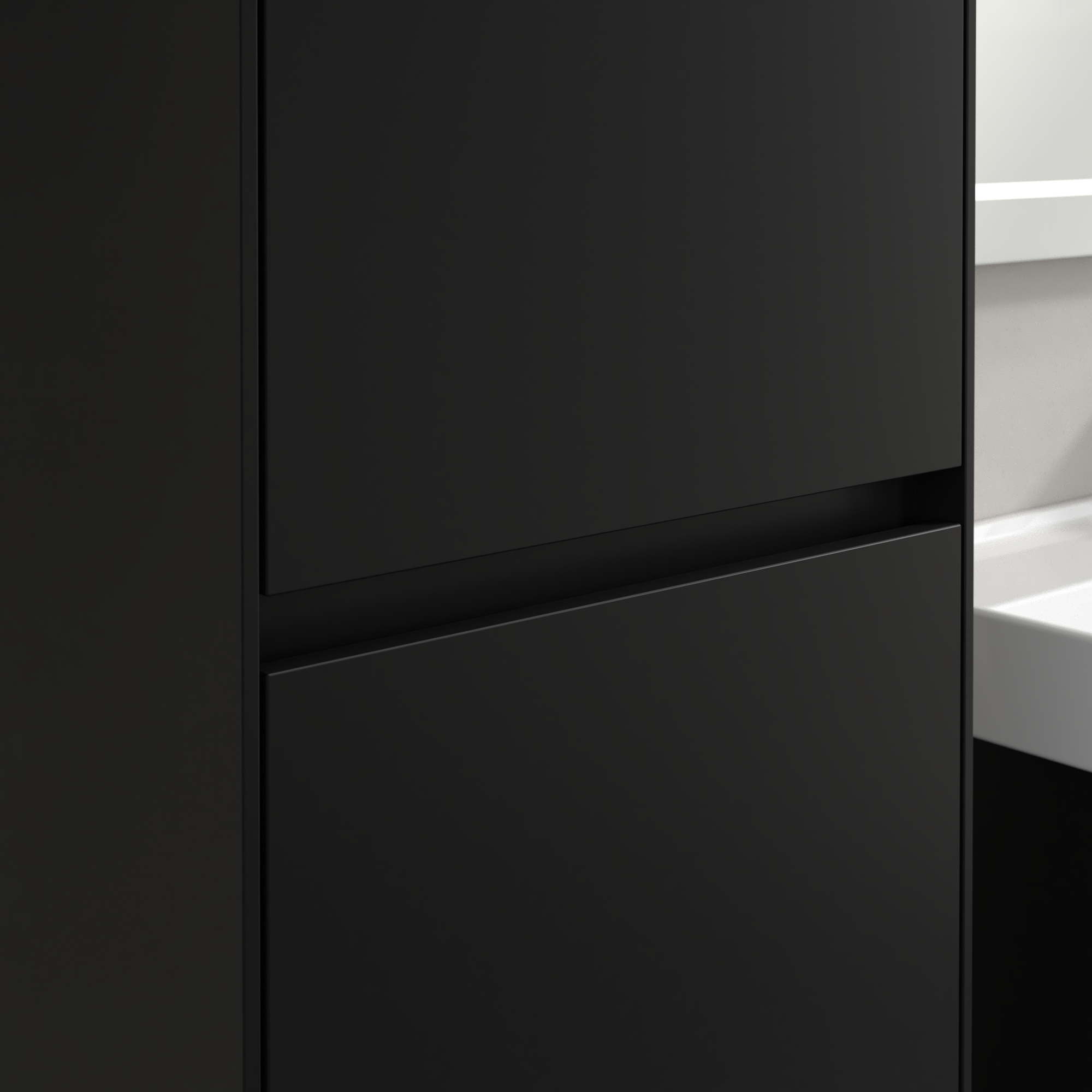 Collaro Tall cabinet, 2 doors, 454x1538x347mm, Body: Volcano Black, Front: Volcano Black