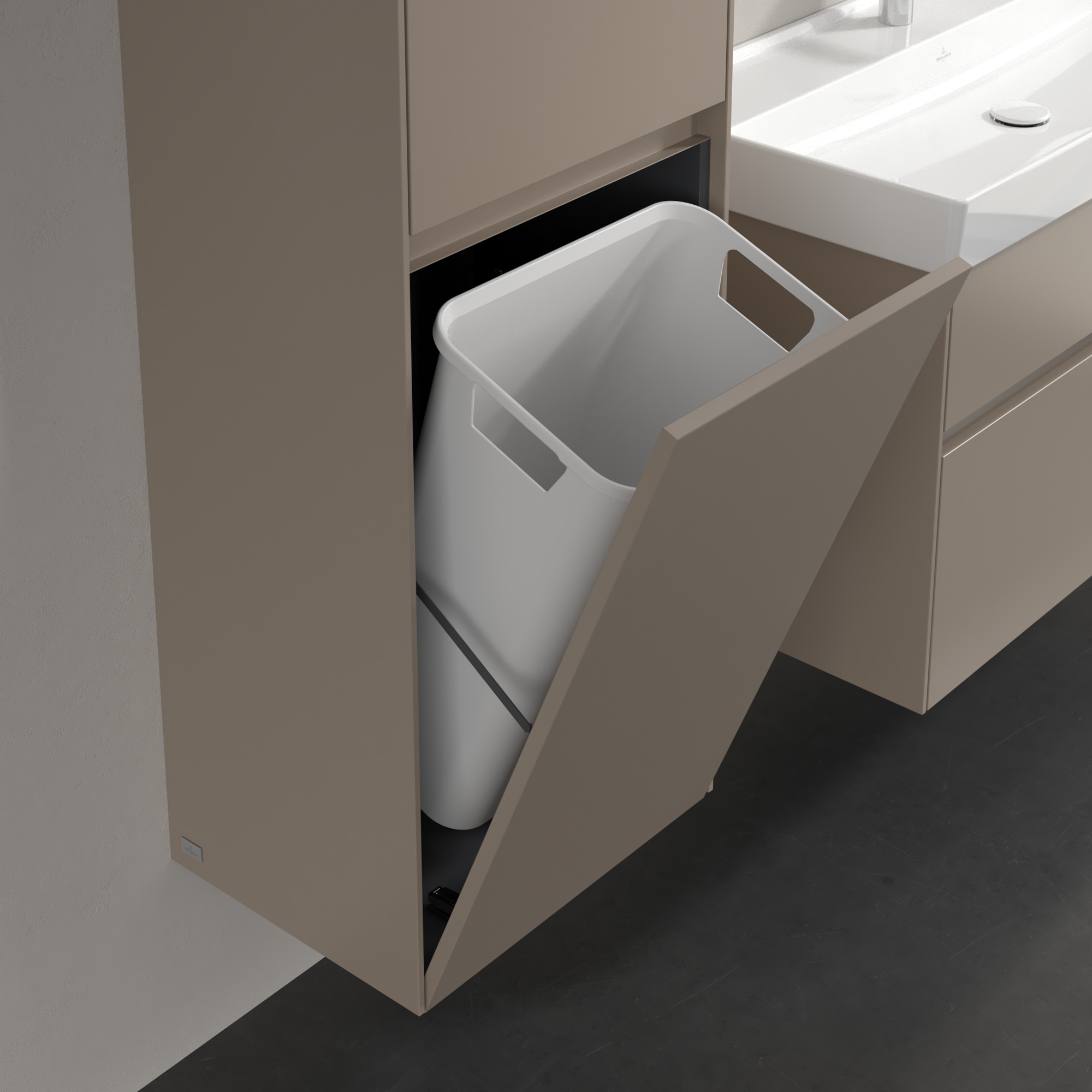 Collaro Hochschrank, 2 Türen, 454x1538x347mm, Korpus: Taupe, Front: Taupe