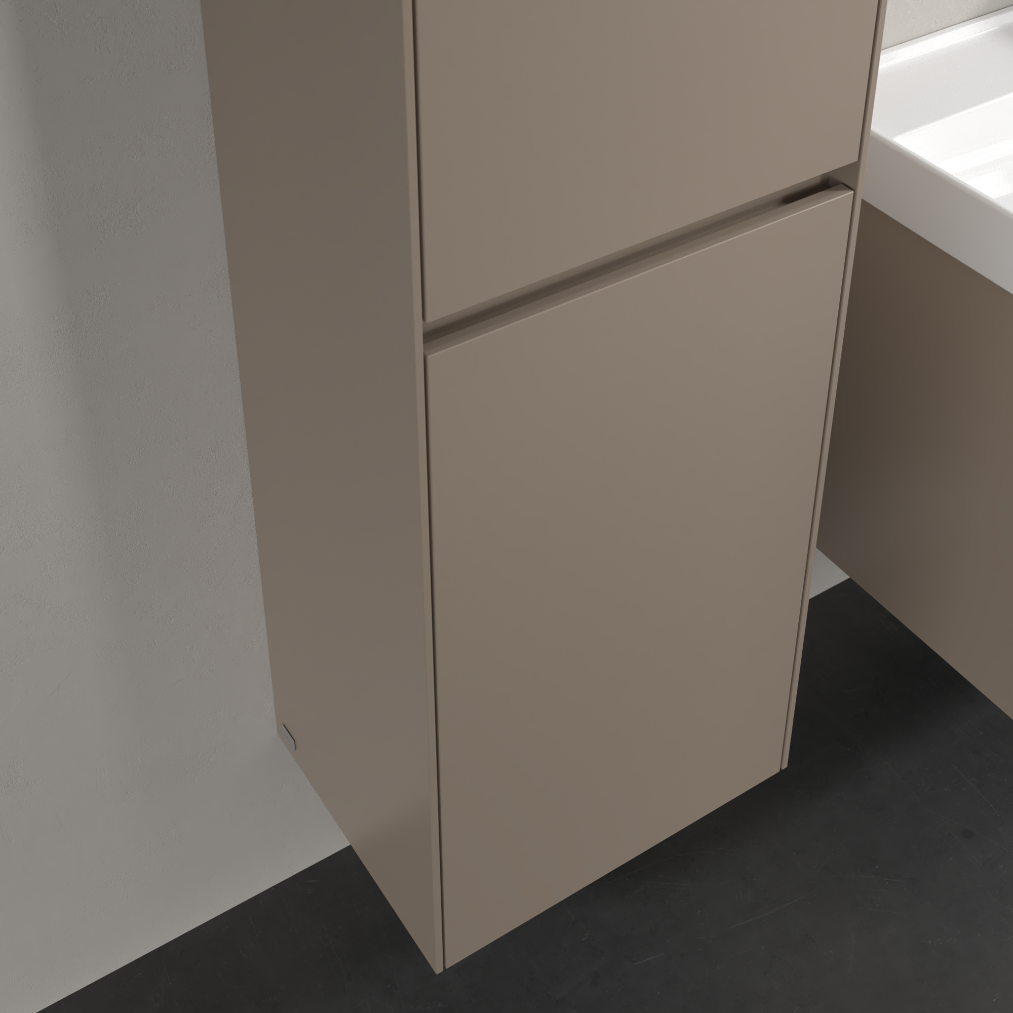 Collaro Hochschrank, 2 Türen, 454x1538x347mm, Korpus: Taupe, Front: Taupe