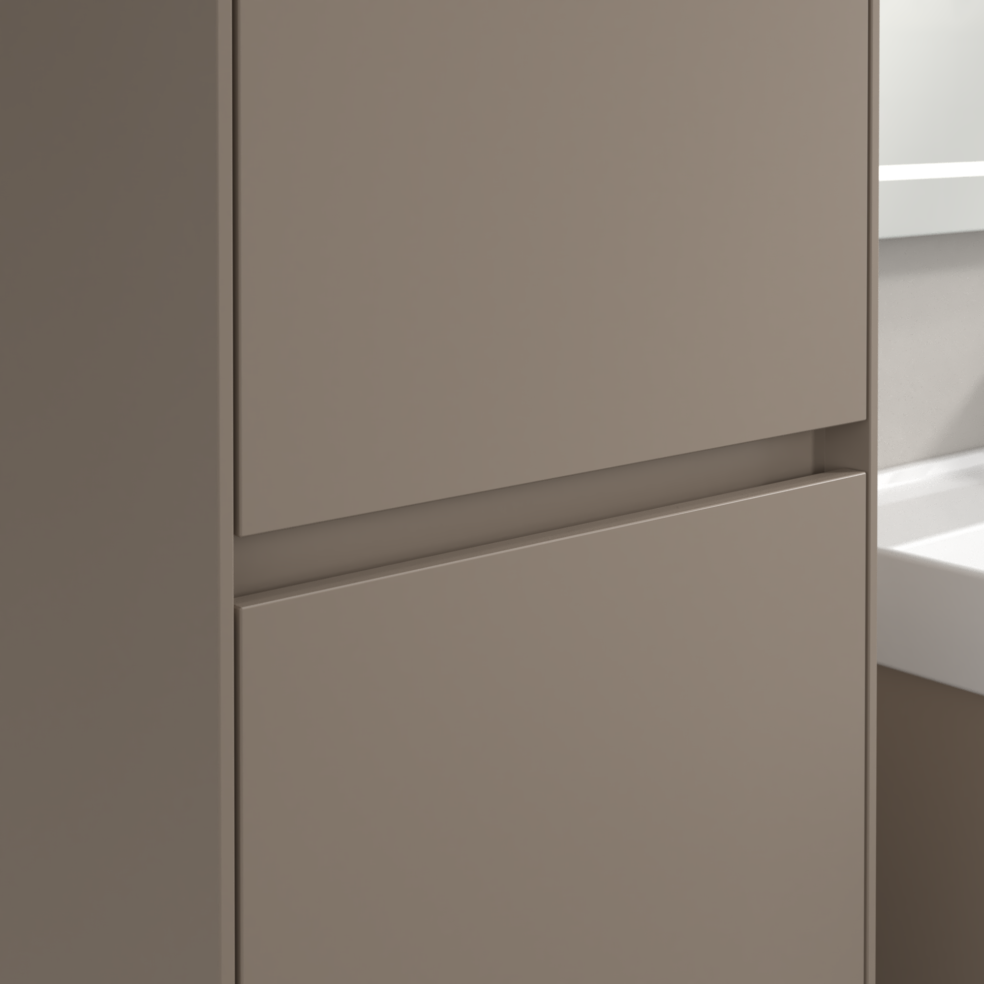 Collaro Hochschrank, 2 Türen, 454x1538x347mm, Korpus: Taupe, Front: Taupe