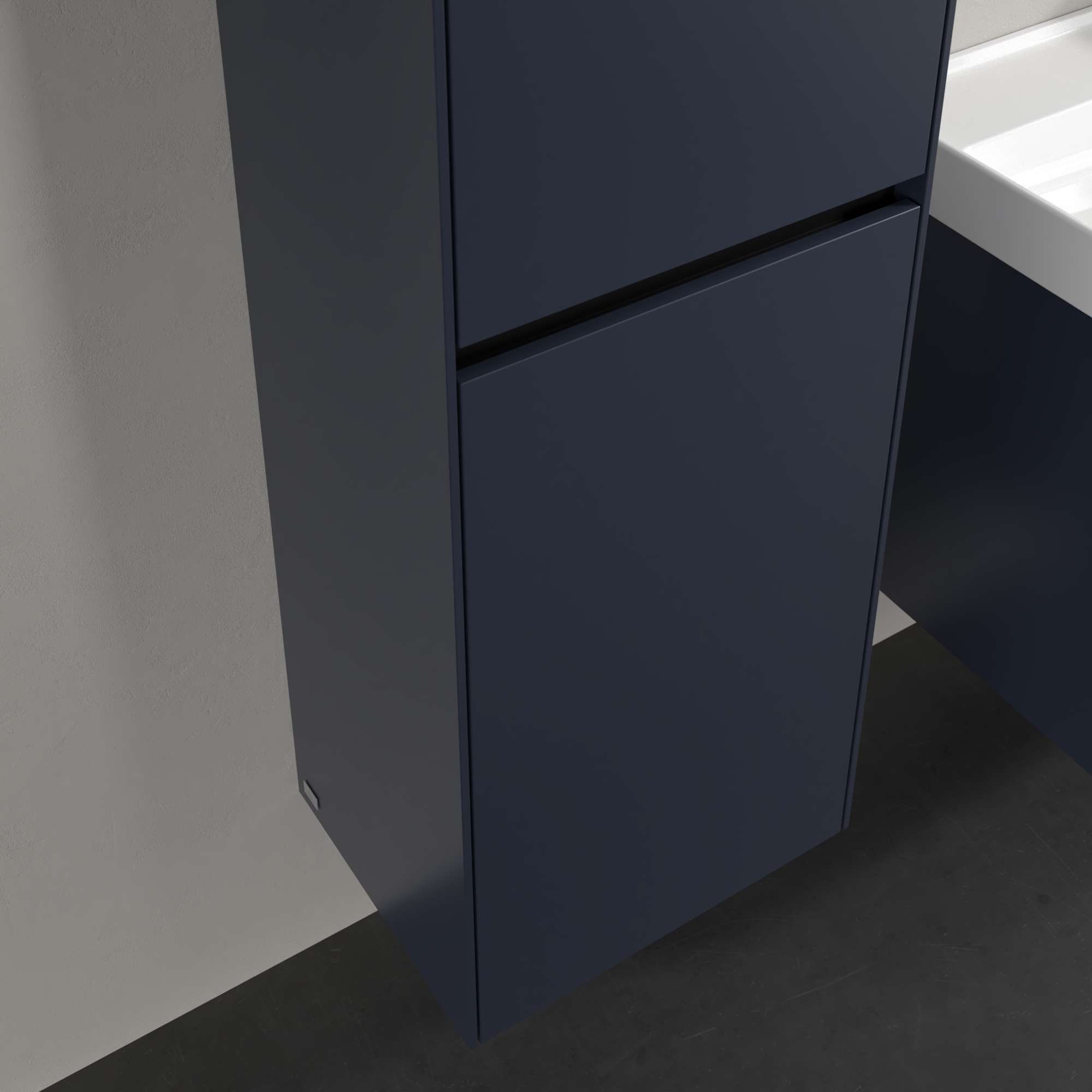 Collaro Tall cabinet, 2 doors, 454x1538x347mm, Body: Marine Blue, Front: Marine Blue