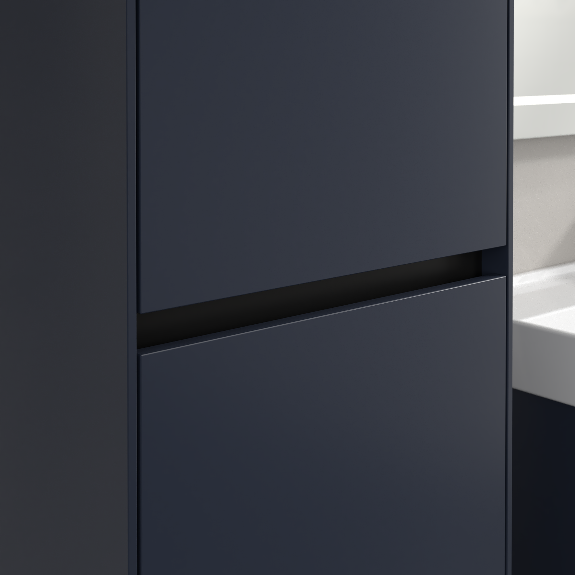 Collaro Tall cabinet, 2 doors, 454x1538x347mm, Body: Marine Blue, Front: Marine Blue