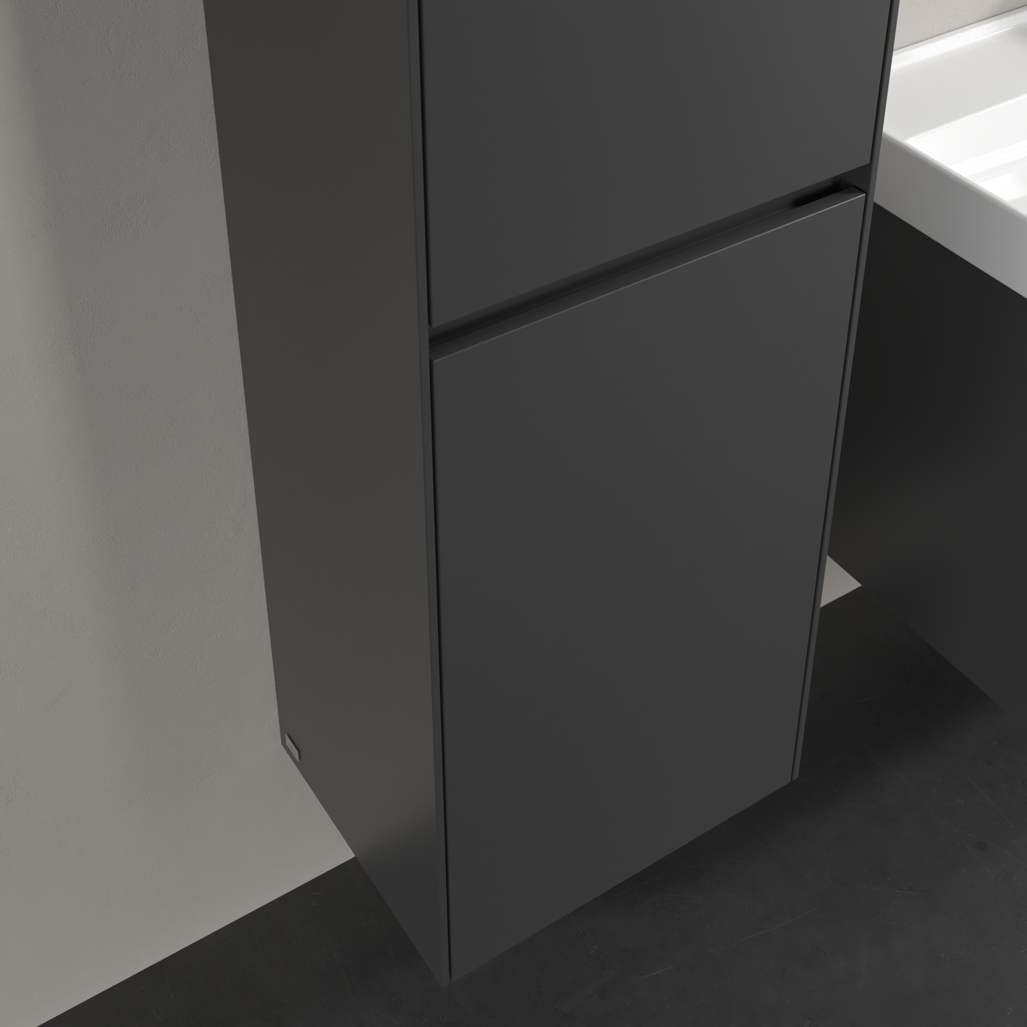 Collaro Hochschrank, 2 Türen, 454x1538x347mm, Korpus: Graphite, Front: Graphite
