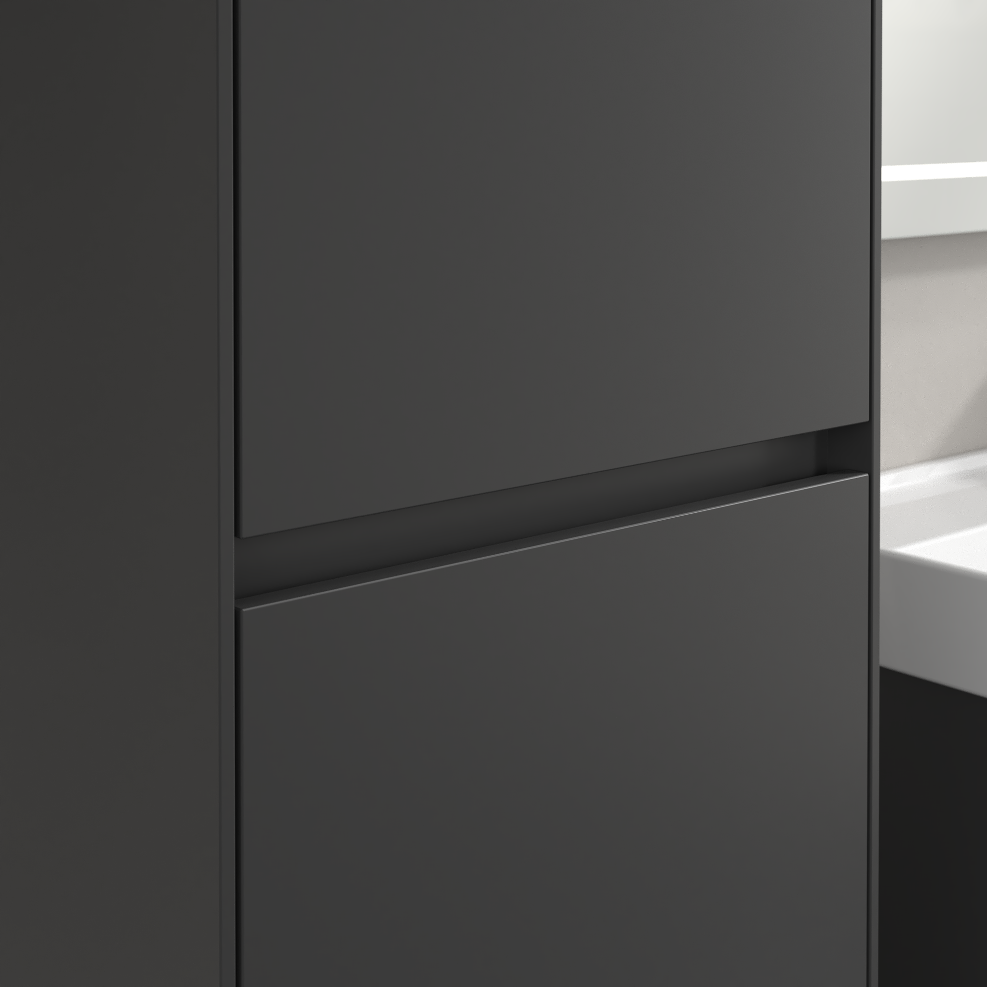 Collaro Hochschrank, 2 Türen, 454x1538x347mm, Korpus: Graphite, Front: Graphite