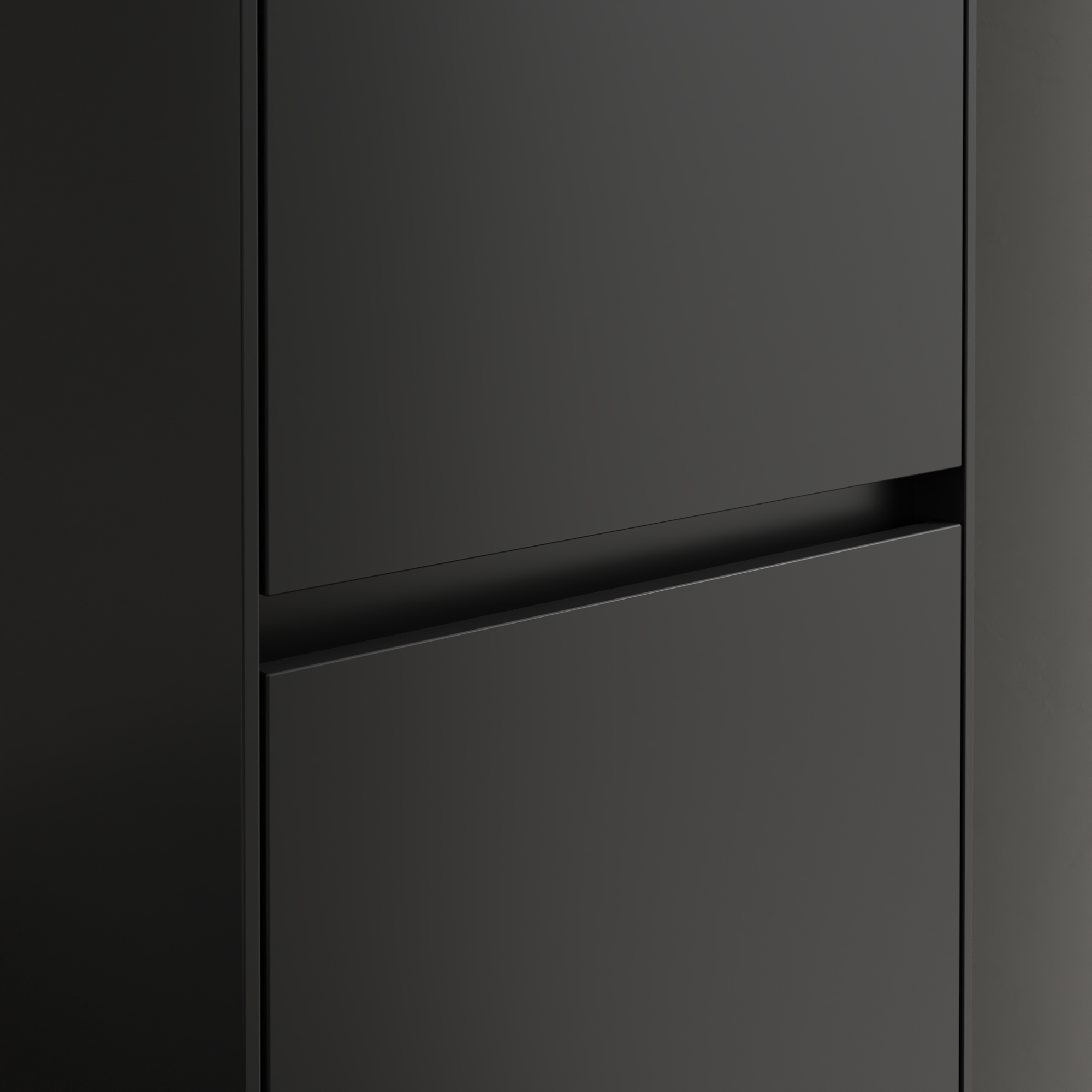 Collaro Tall cabinet, 2 doors, 454x1538x347mm, Body: Volcano Black, Front: Volcano Black