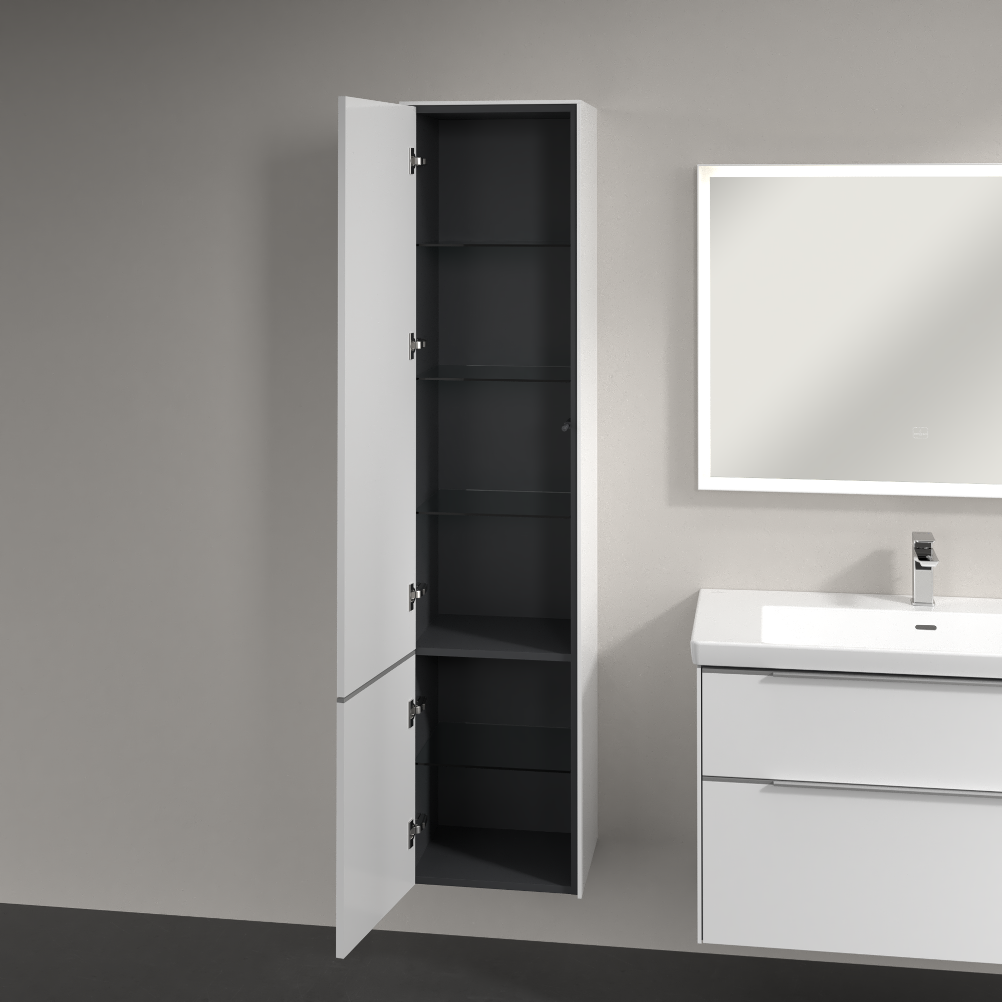Subway 3.0 Tall cabinet, 2 doors, 400x1710x346mm, Body: Brilliant White, Front: Brilliant White
