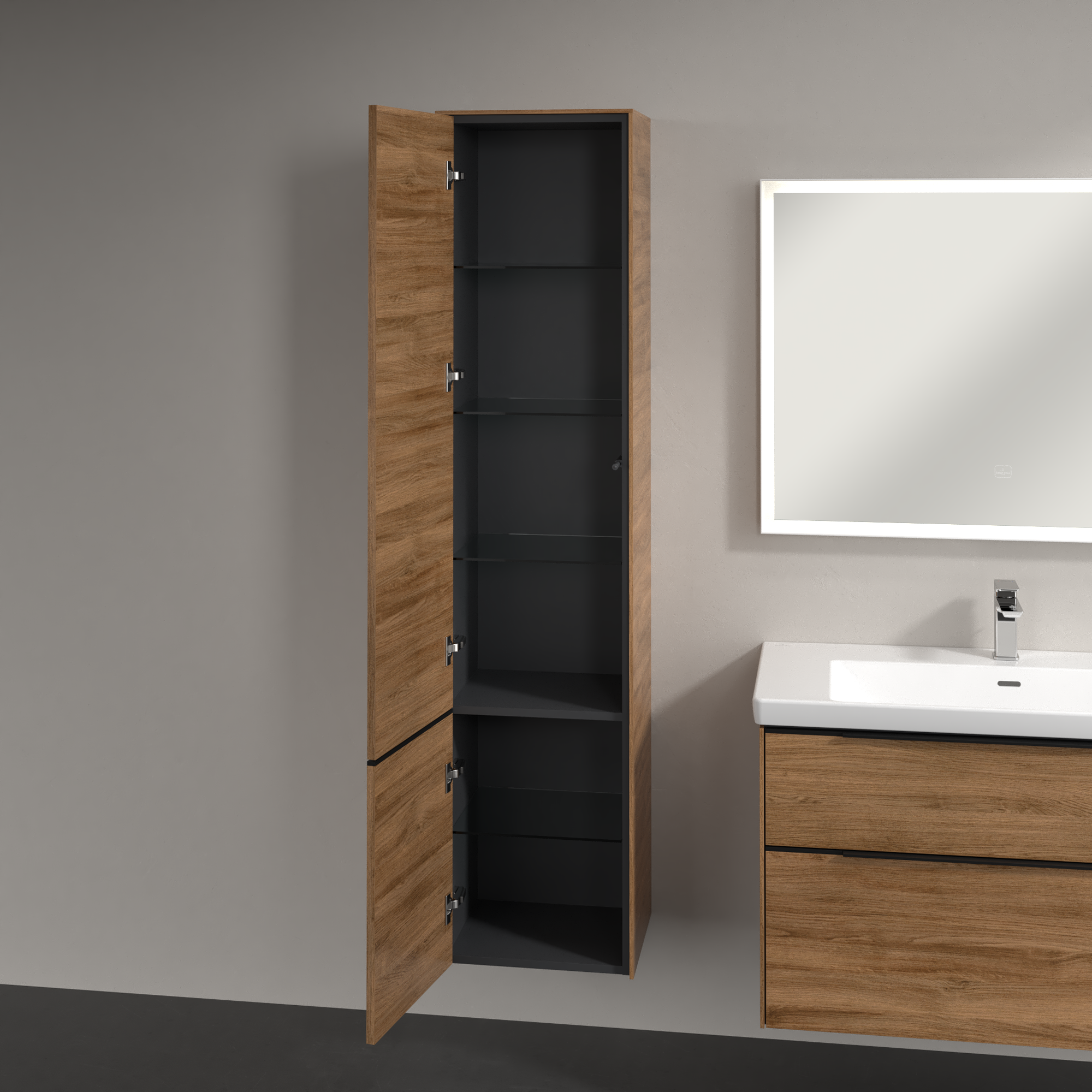 Subway 3.0 Tall cabinet, 2 doors, 400x1710x346mm, Body: Oak Kansas, Front: Oak Kansas