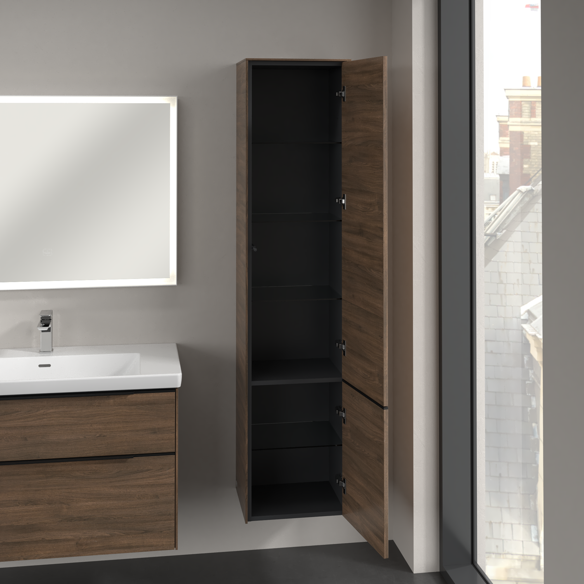 Subway 3.0 Hochschrank, 2 Türen, 400x1710x346mm, Korpus: Arizona Oak, Front: Arizona Oak