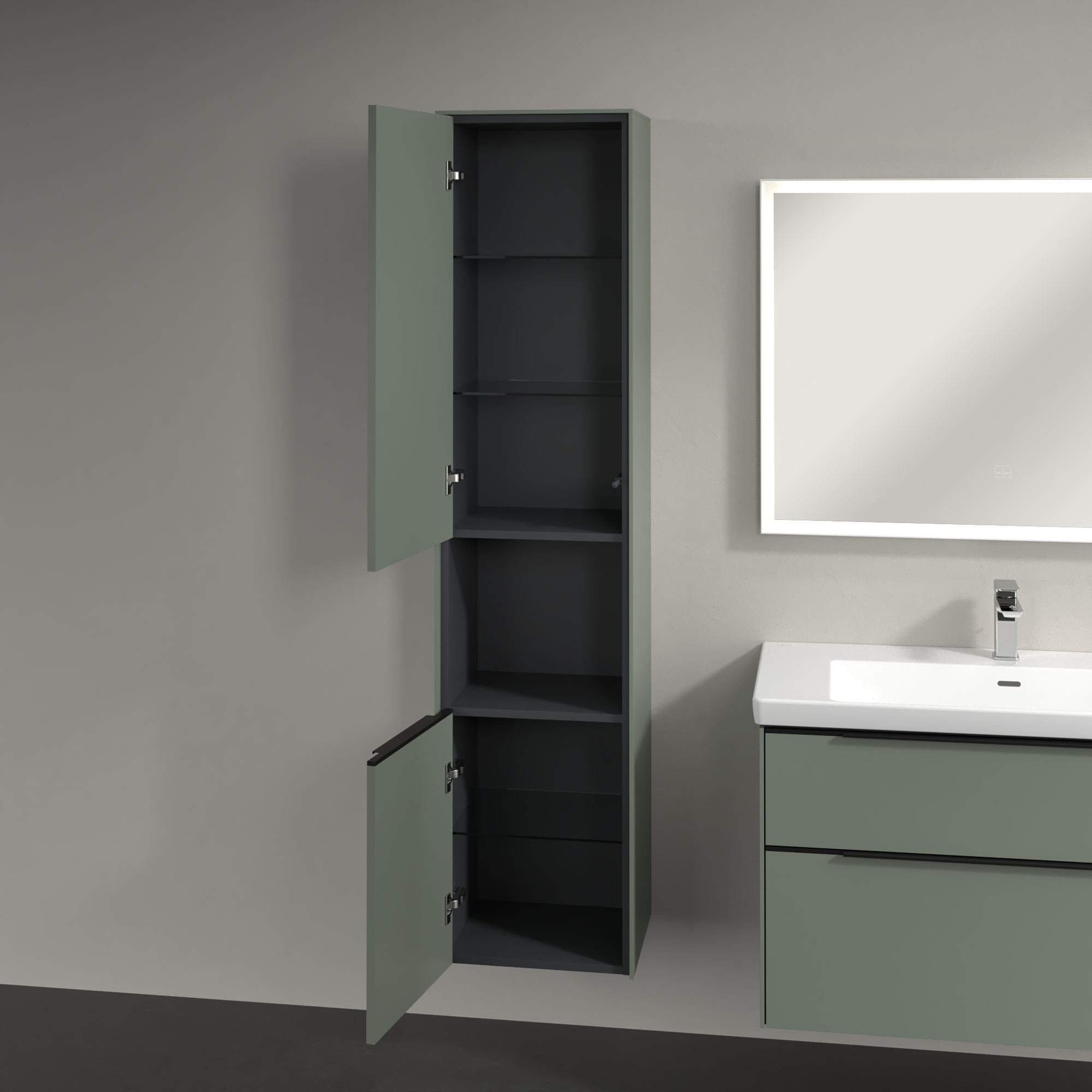 Subway 3.0 Højskab, 2 døre, 400x1710x346mm, Korpus: Soft Green, Front: Soft Green