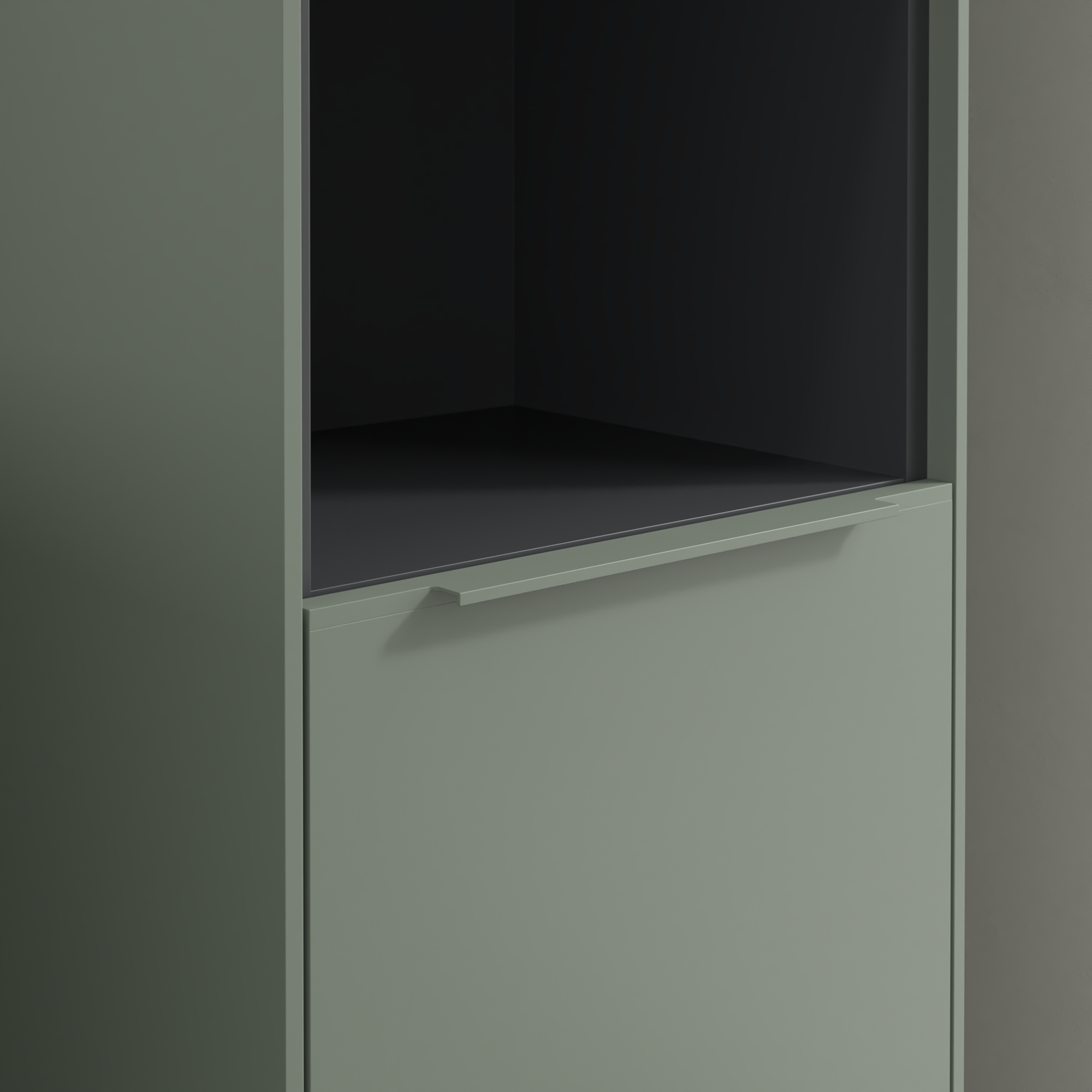 Subway 3.0 Hochschrank, 2 Türen, 400x1710x346mm, Korpus: Soft Green, Front: Soft Green