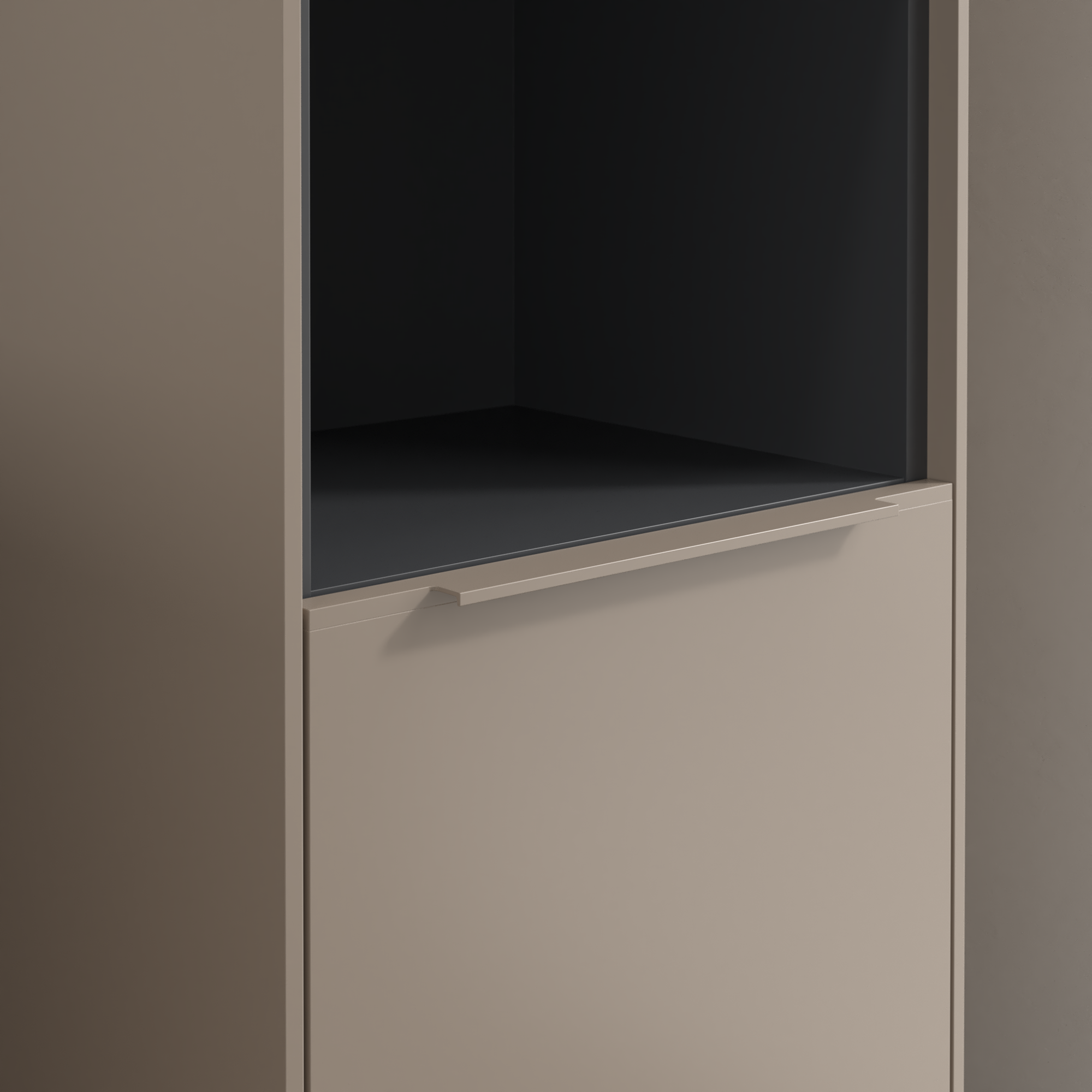 Subway 3.0 Armoire haute, 2 portes, 400x1710x346mm, Caisson: Taupe, Façade: Taupe