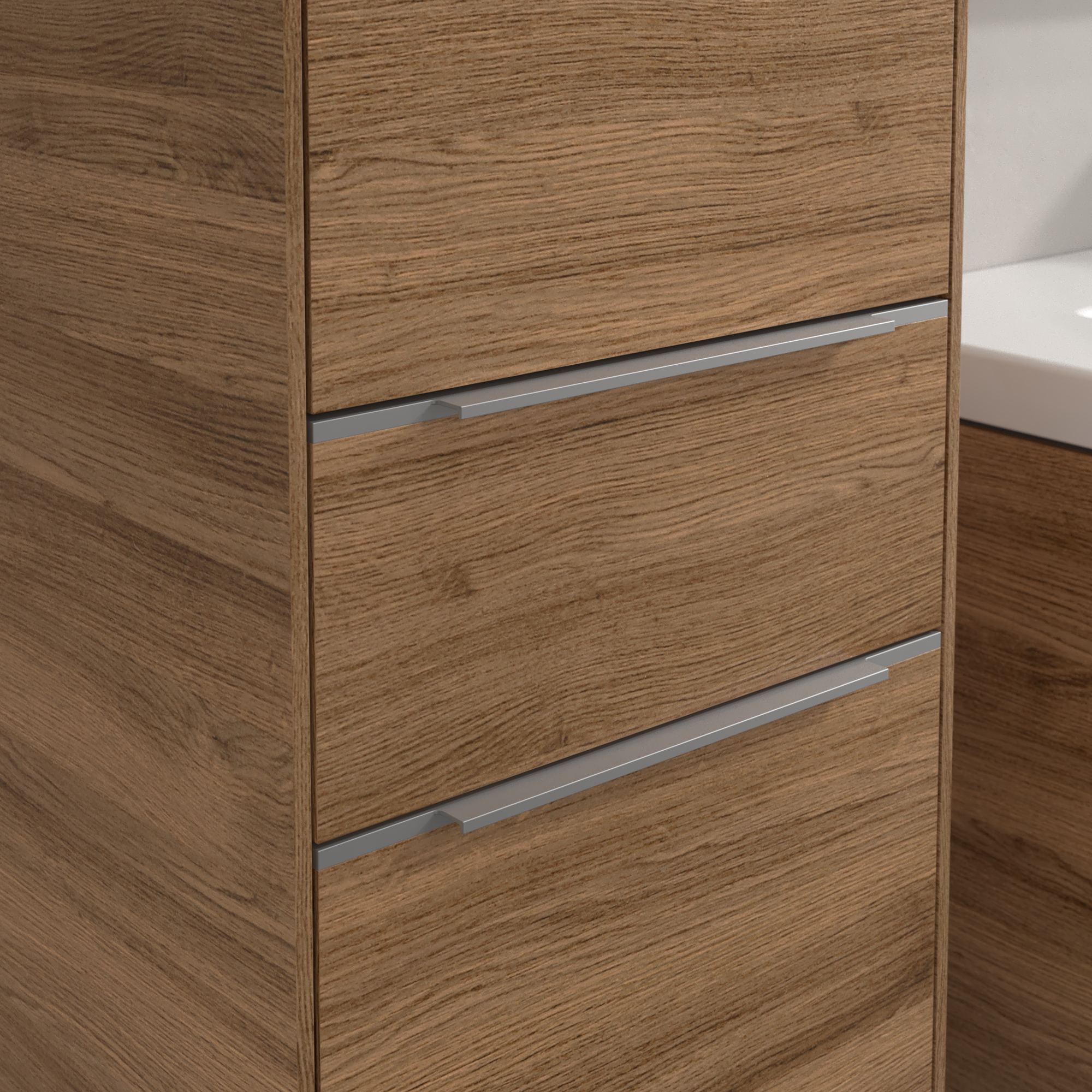 Subway 3.0 Armoire haute, 2 portes, 1 tiroir sur rails, 400x1710x346mm, Caisson: Oak Kansas, Façade: Oak Kansas